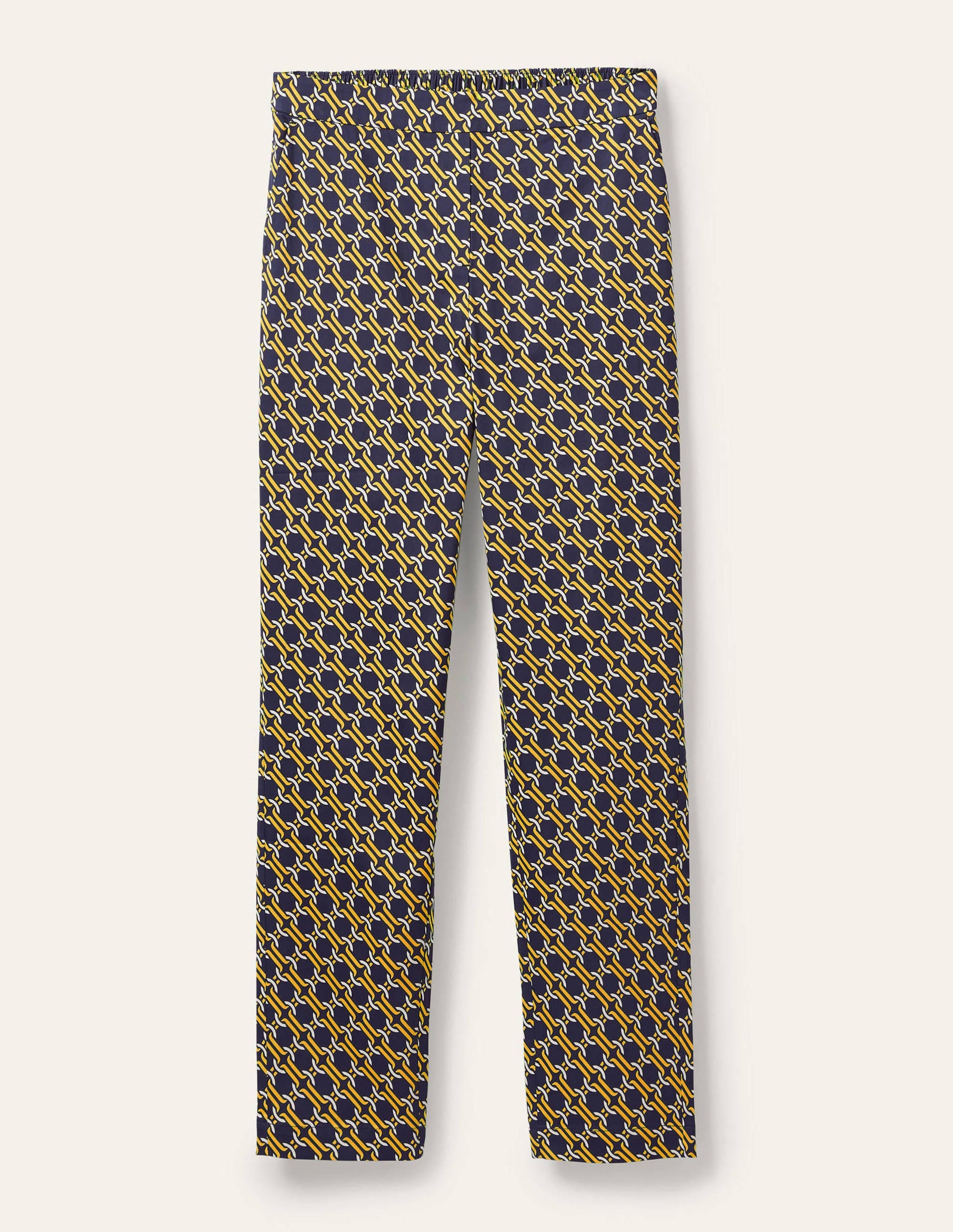 Pantalon à enfiler-Bleu marine, motif géométrique chaîne-7