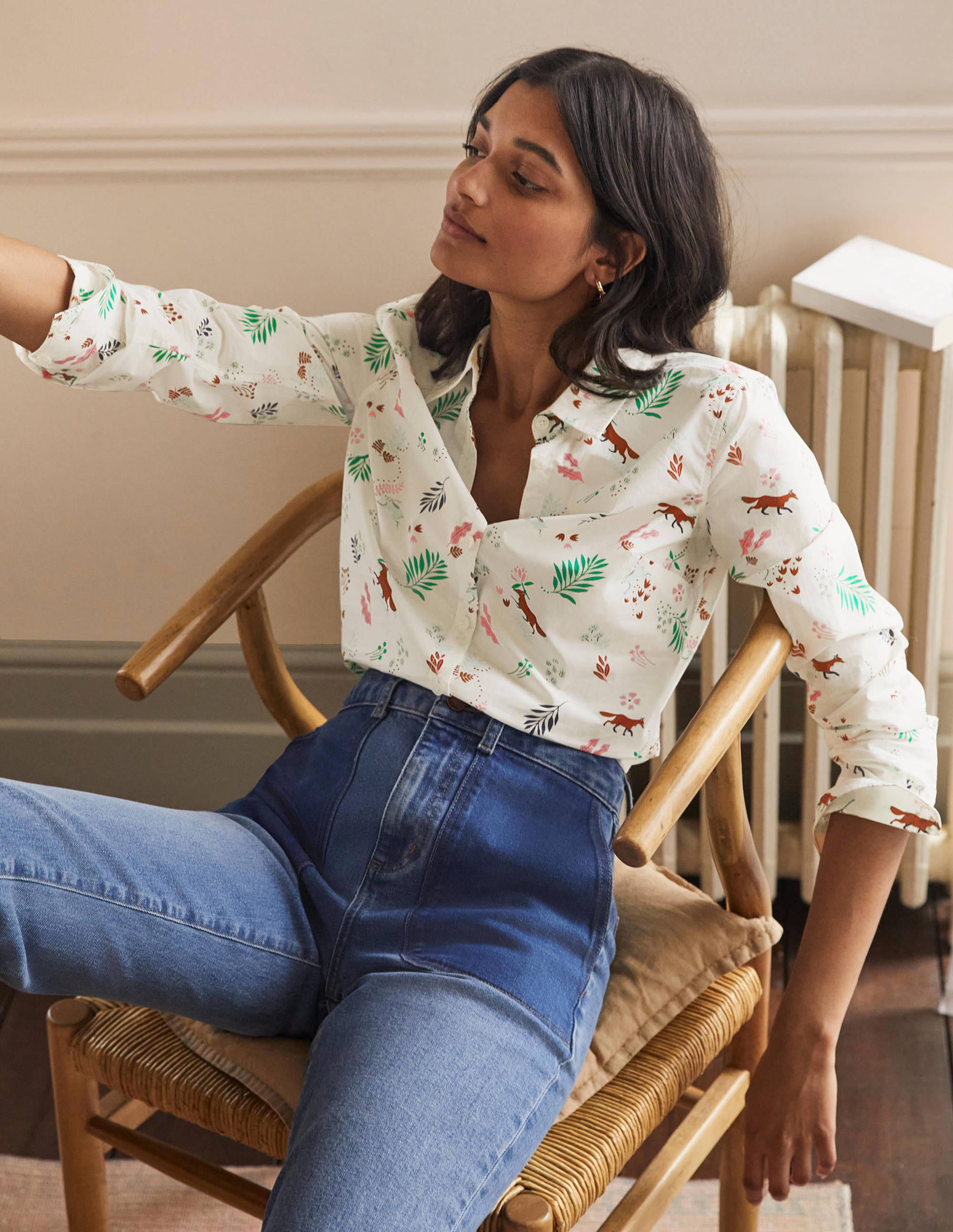 The Cotton Shirt-Ivory, Fox Forest - Image 4