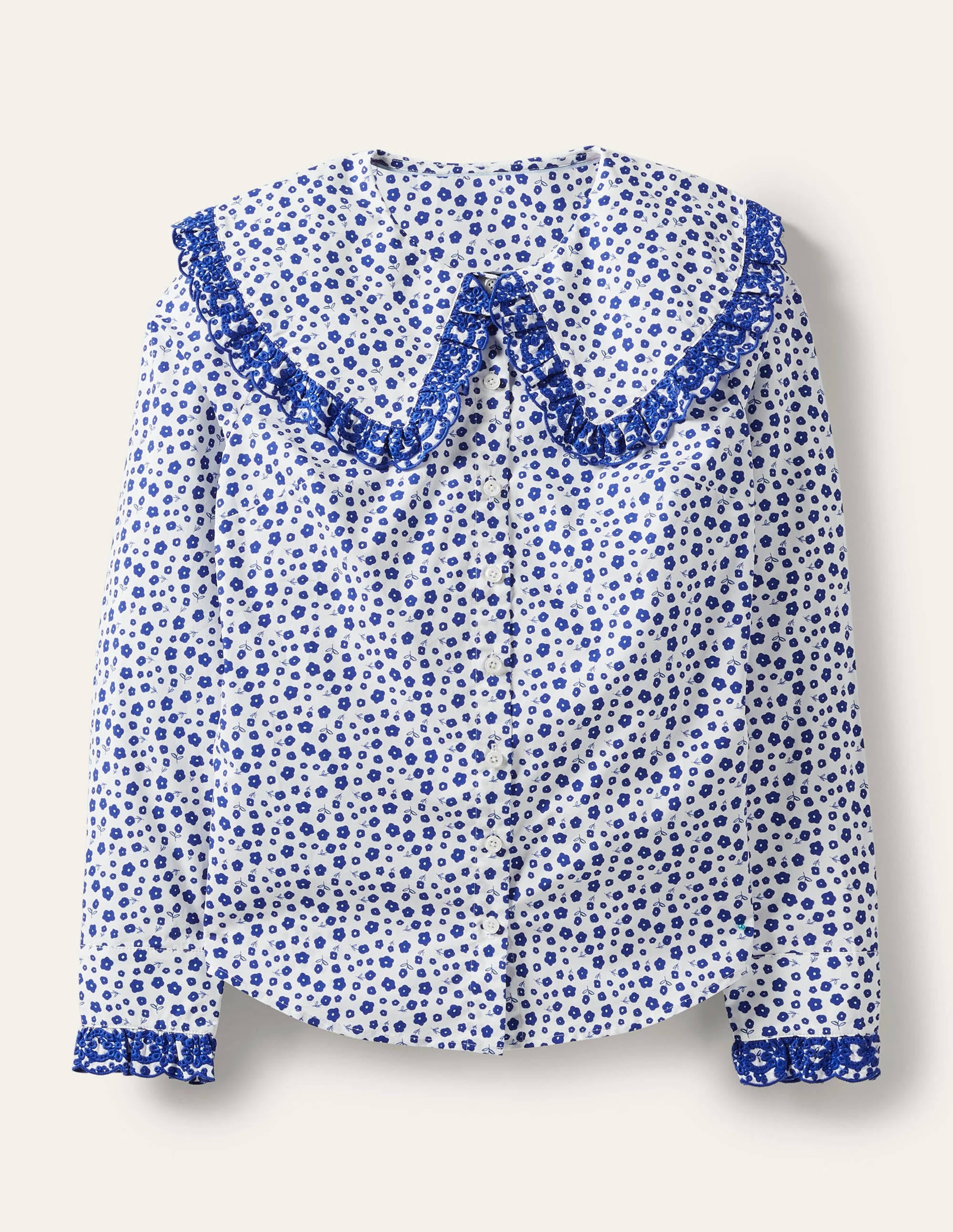 Chemise en coton à col XL-Ivoires, pâquerettes - Image 6