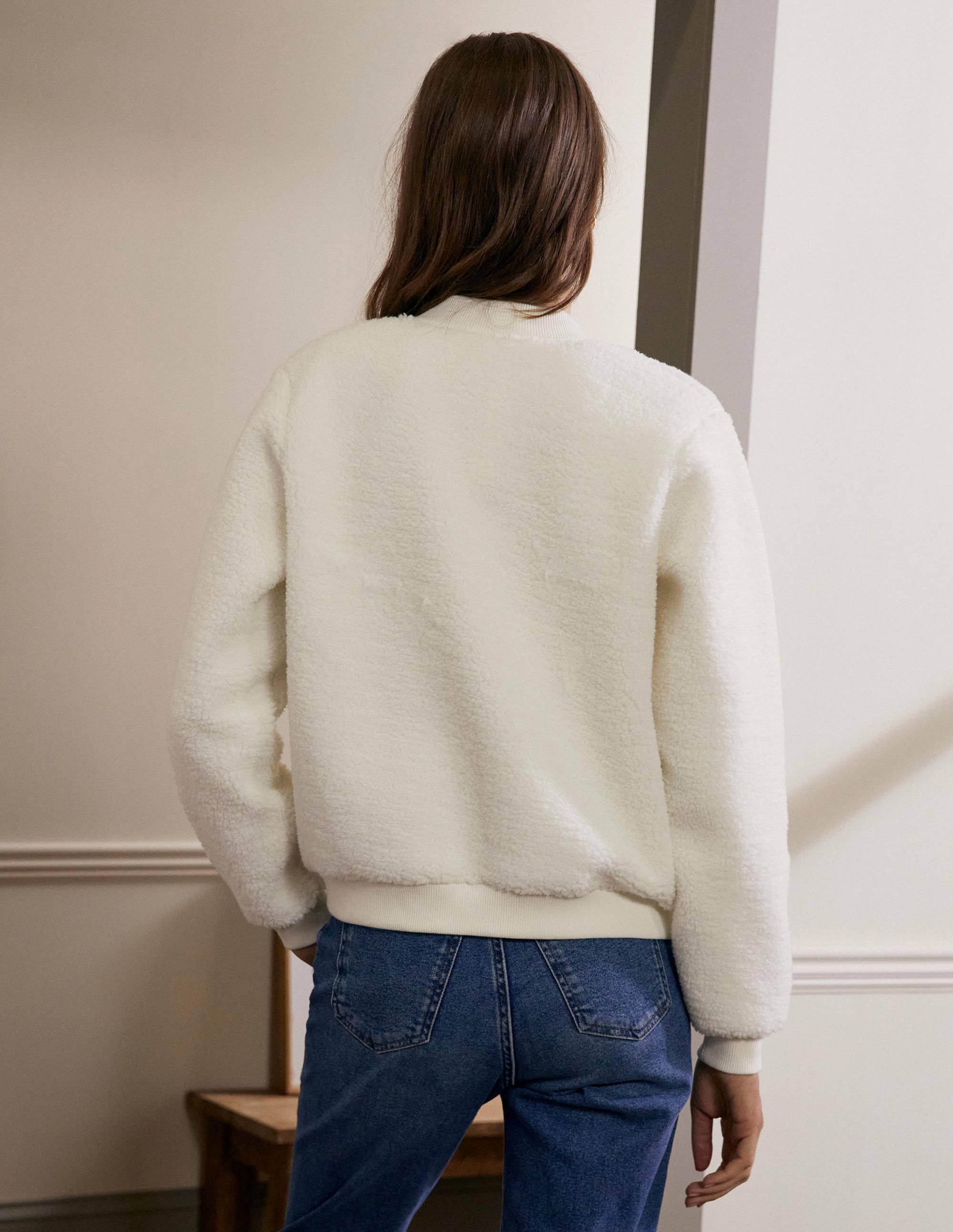 Teddy-Jacke mit Reißverschluss-Naturweiß - Image 2