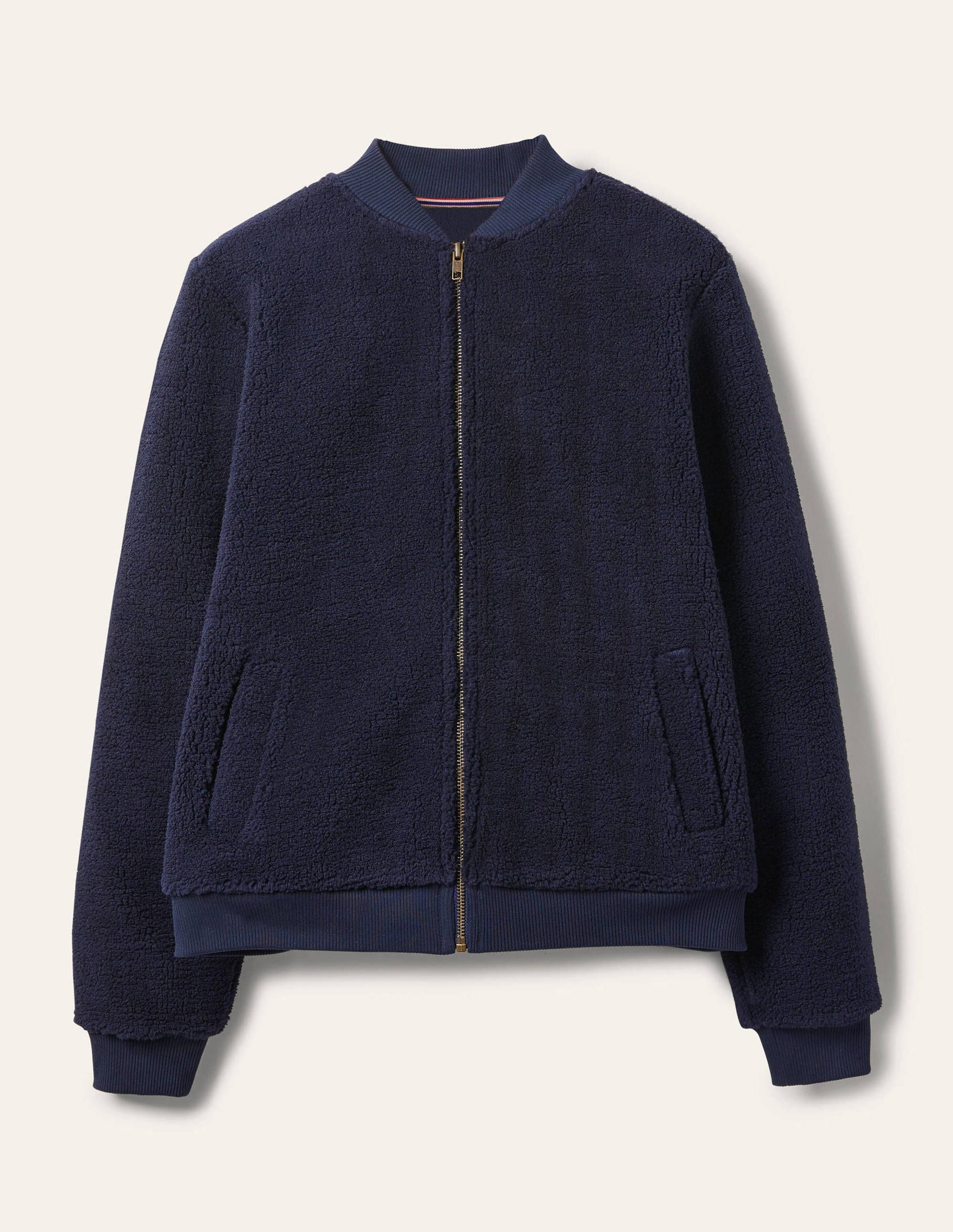 Teddy Zip-Through Jacket-Navy-5