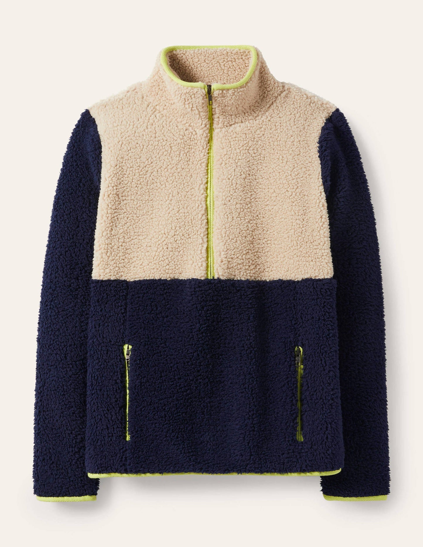 Greta Fleecepullover-Navy/Ecru