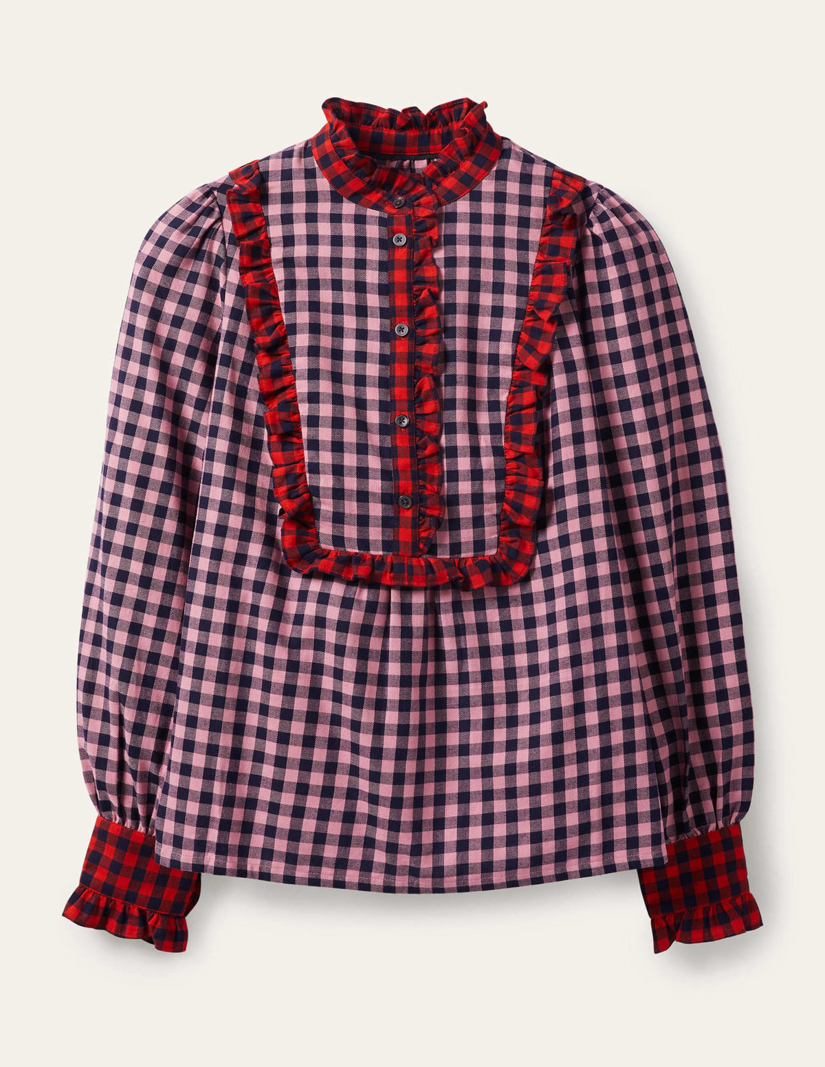 Jean Bluse-Kirschblütenrosa/Navy, Vichykaros-9