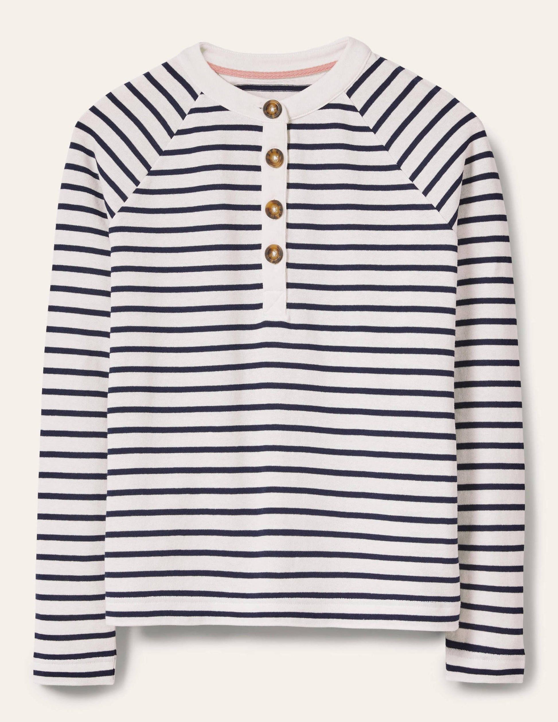 Mariner Henley Top-Ivory/Navy-5