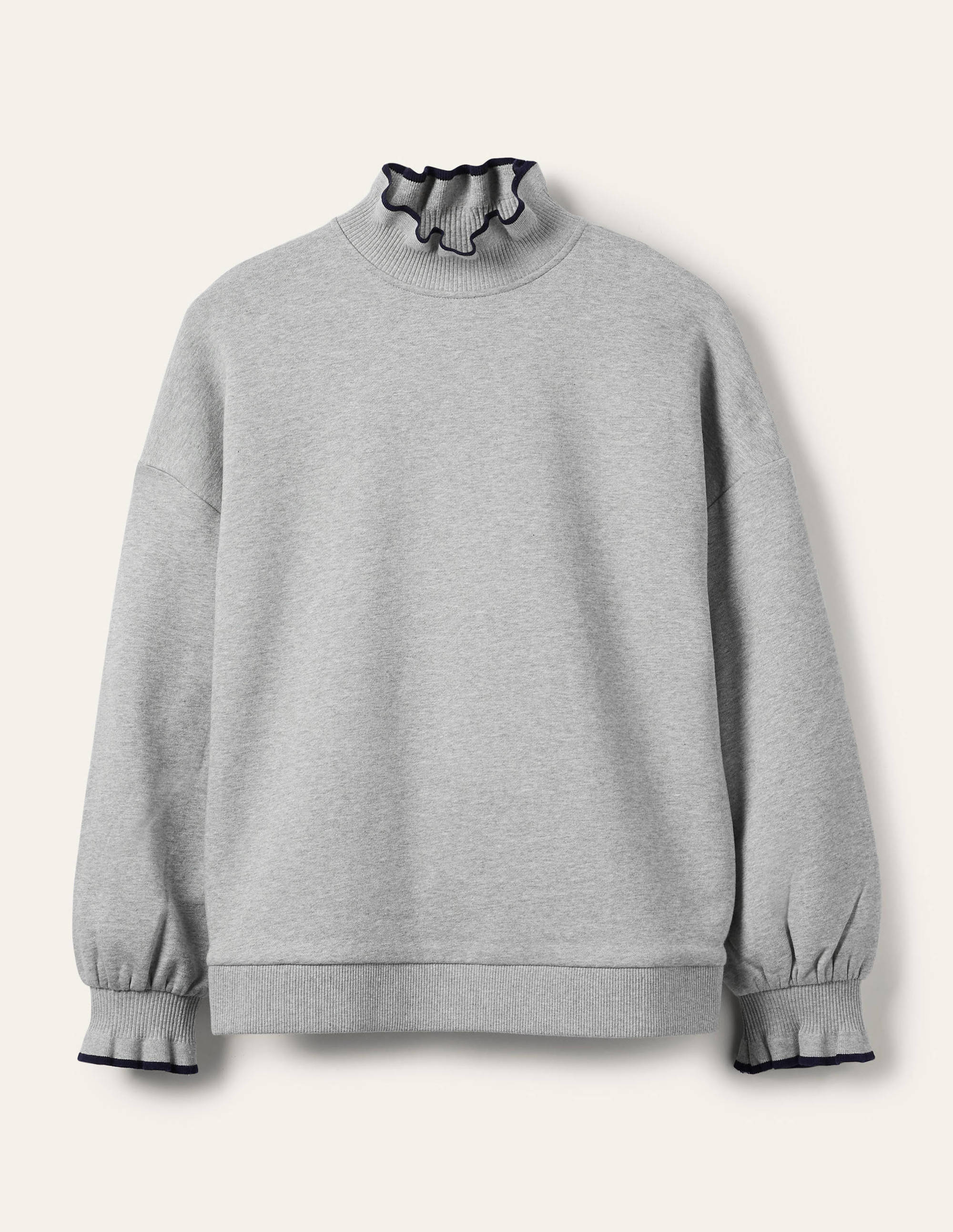 Sweatshirt mit Rüschendetail-Grau Meliert - Image 7