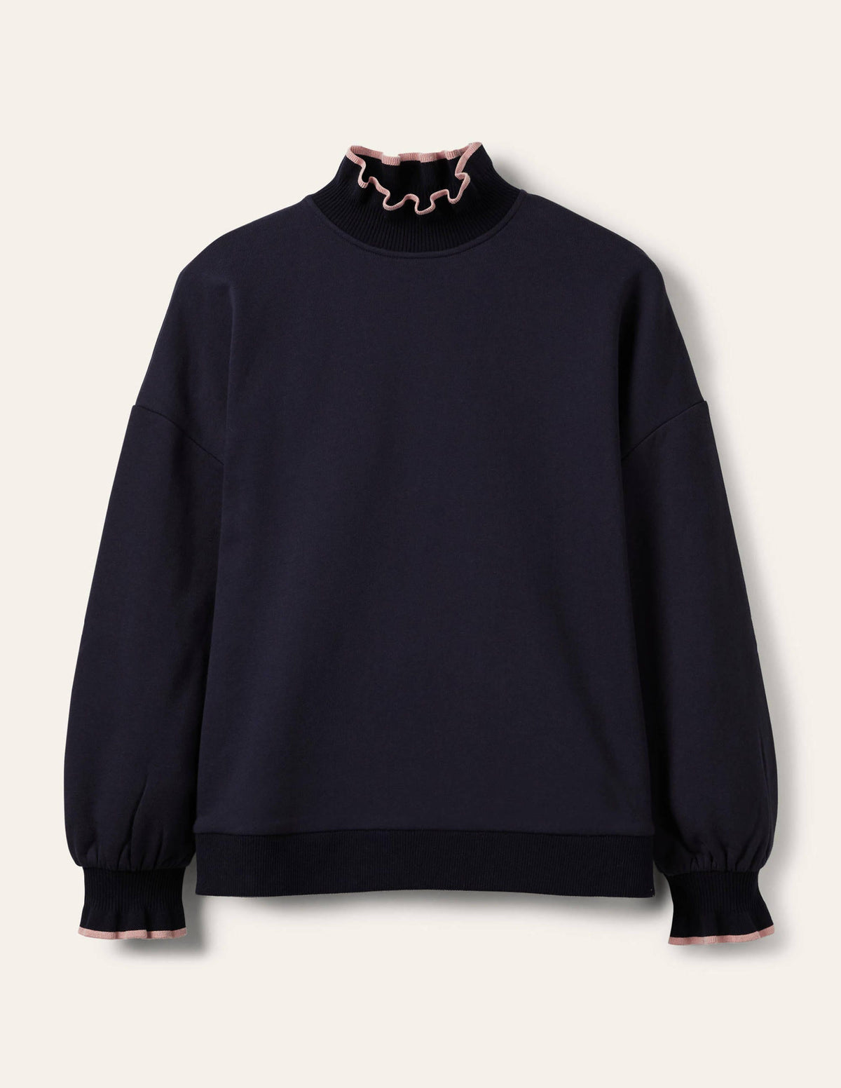 Sweatshirt mit Rüschendetail-Marineblau - Image 6