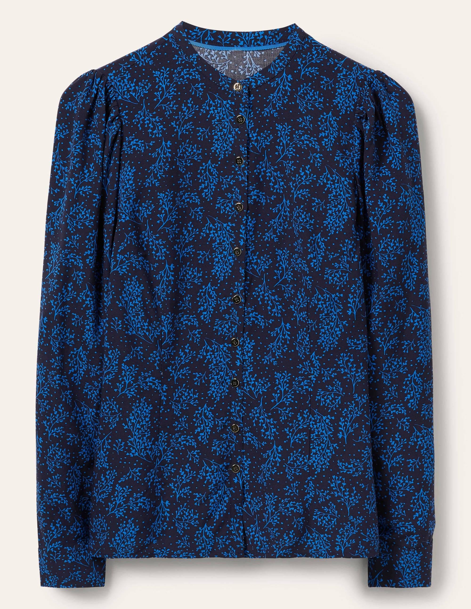 Chemise à manches bouffantes-Motif Leafy Sprig bleu marine/bleu - Image 5