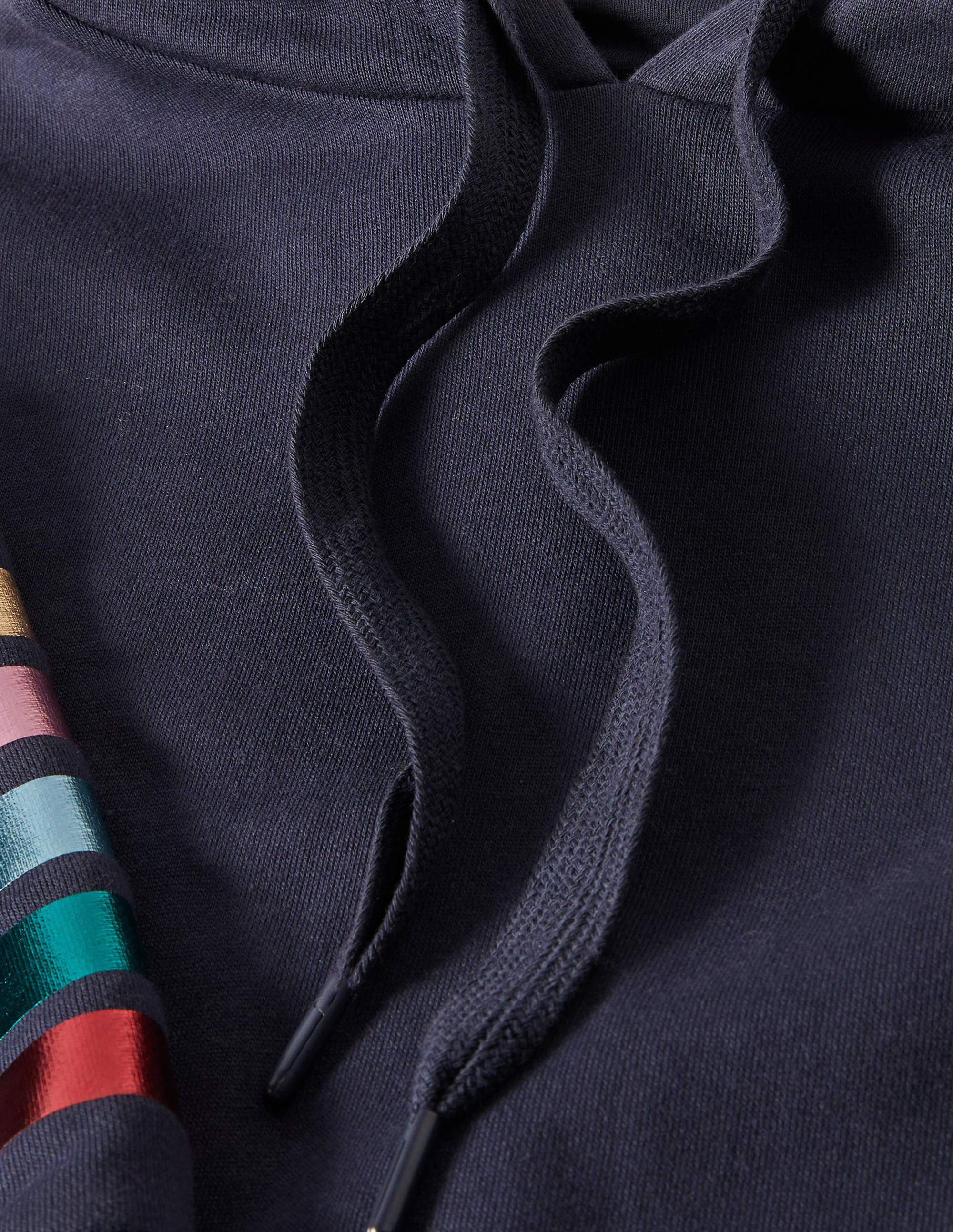 Oversize-Hoodie-Navy/Regenbogenfolie, Bündchen - Image 6