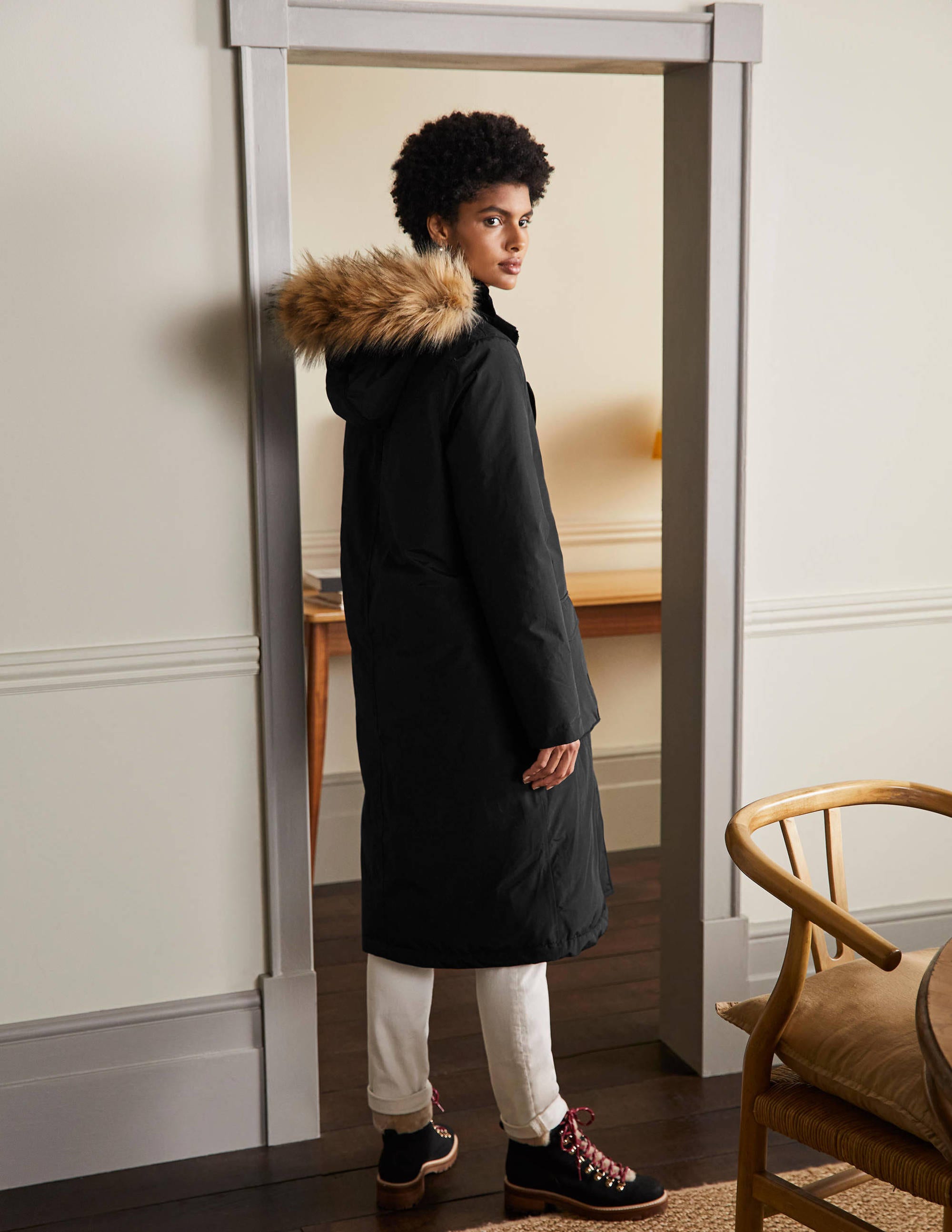 Orkney Wattierter Parka-Schwarz - Image 2