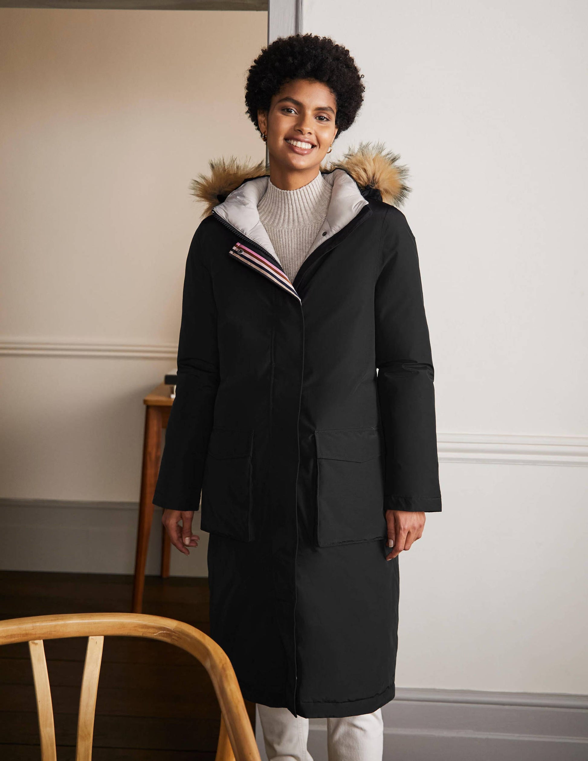 Orkney Wattierter Parka-Schwarz-3
