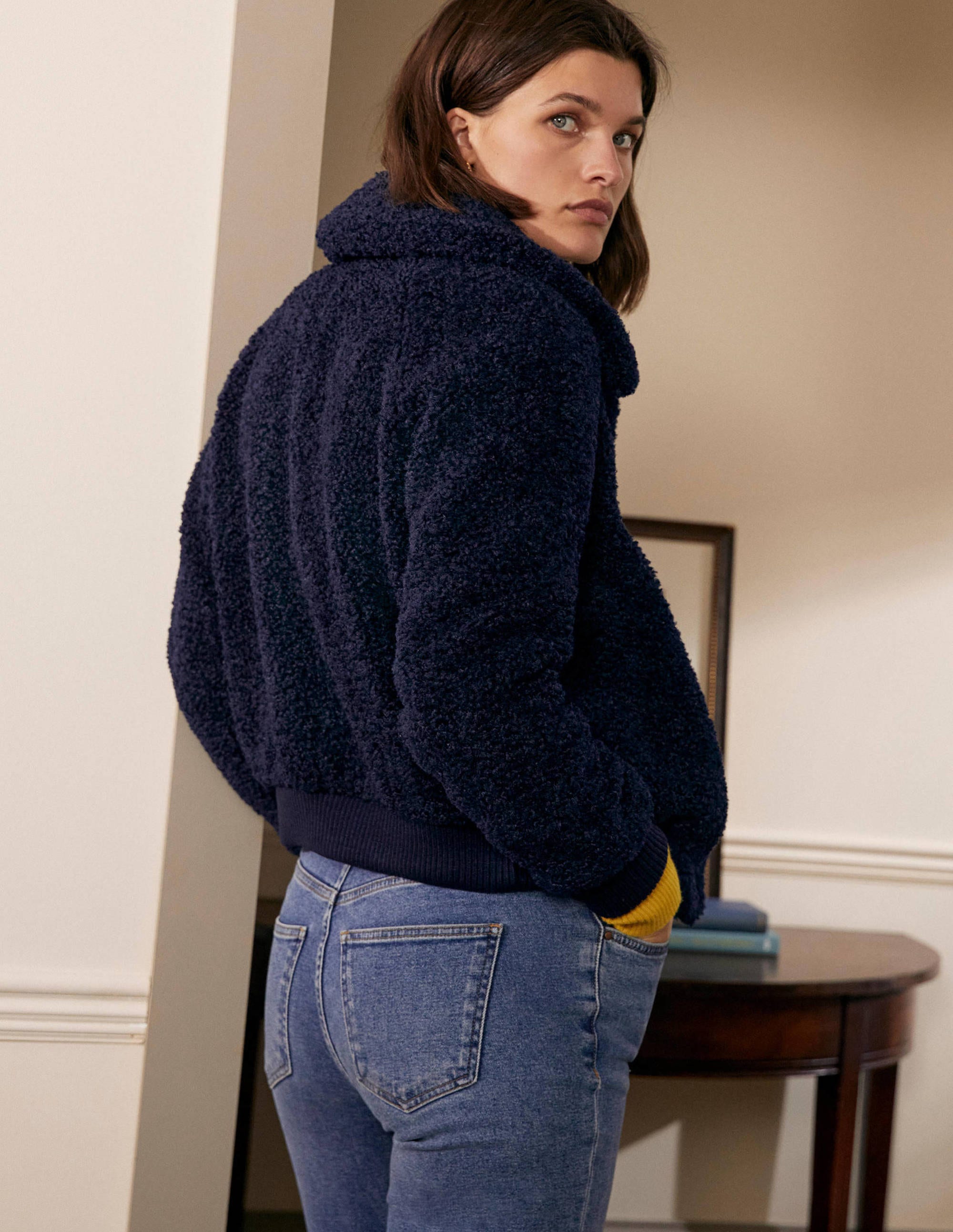 Teddy-Bomberjacke-Marineblau - Image 2
