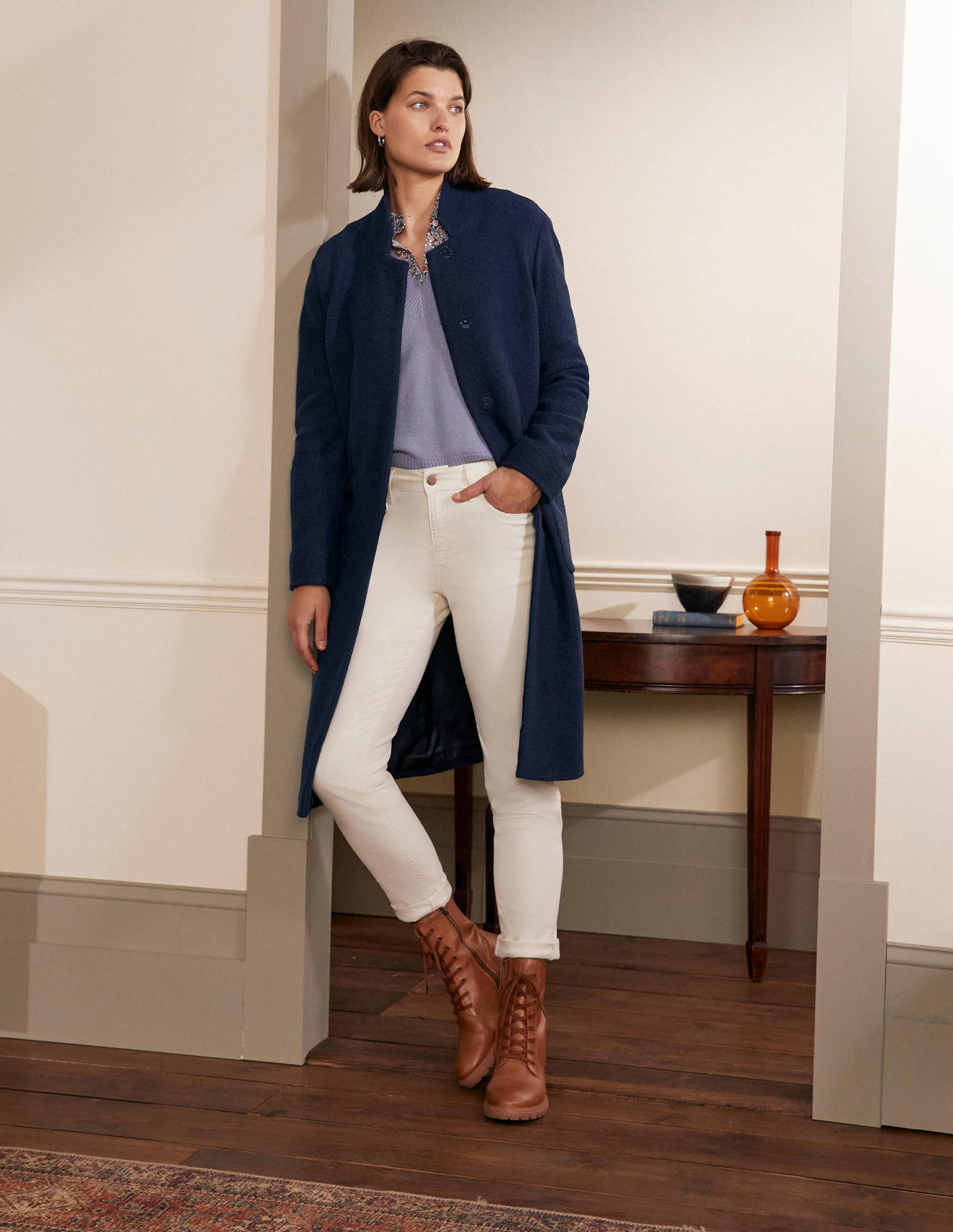 Chiltern Wool Blend Coat-Navy - Image 4