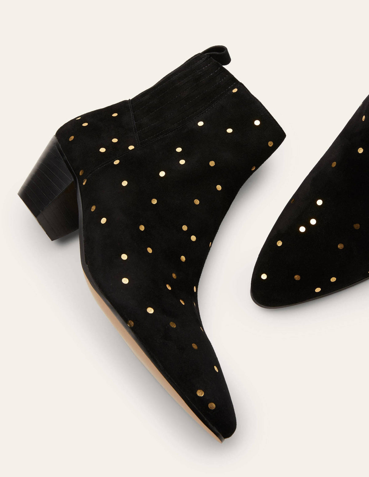Western-Stiefeletten-Schwarz/Gold, Verstreute Tupfen - Image 2
