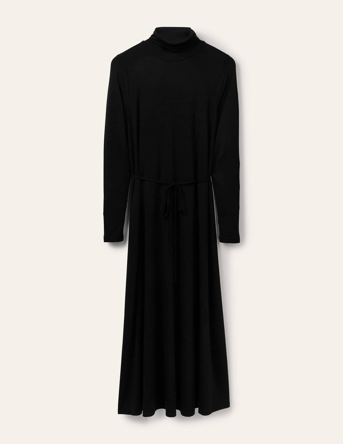 Jersey-Midikleid mit Rollkragen-Schwarz - Image 5