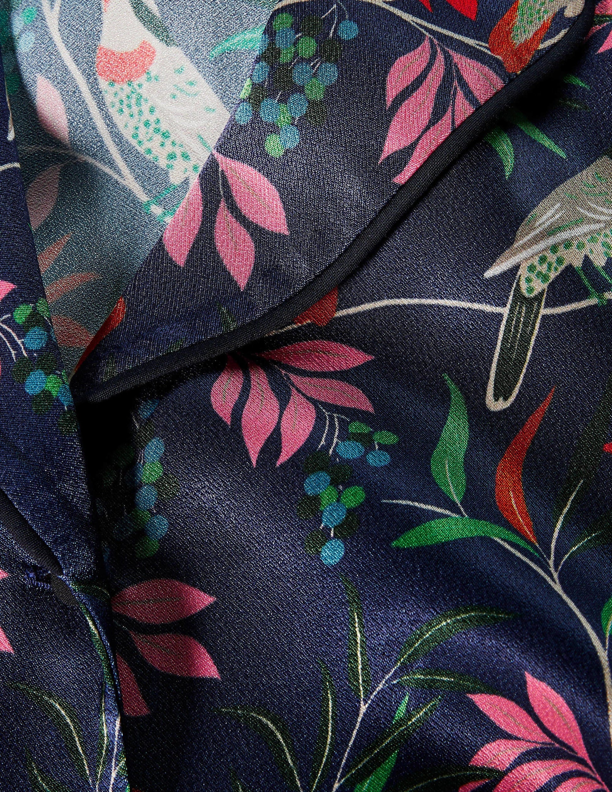 7/8-Jumpsuit mit Kragendetail-Französisches Navy/Beere, Vogel-7