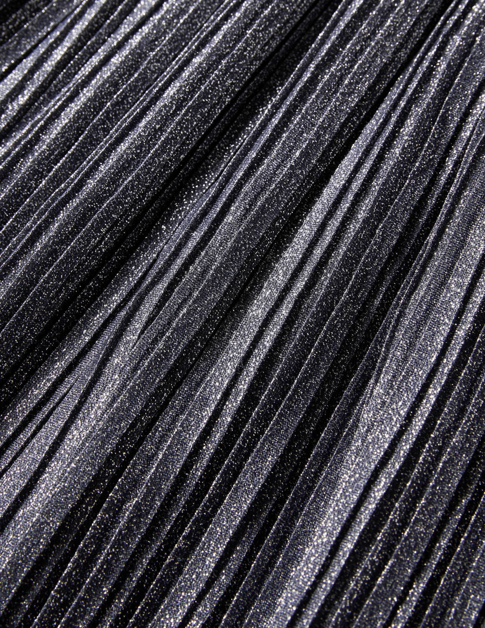 Robe longue plissée et métallisée-Gris acier métallisé - Image 6