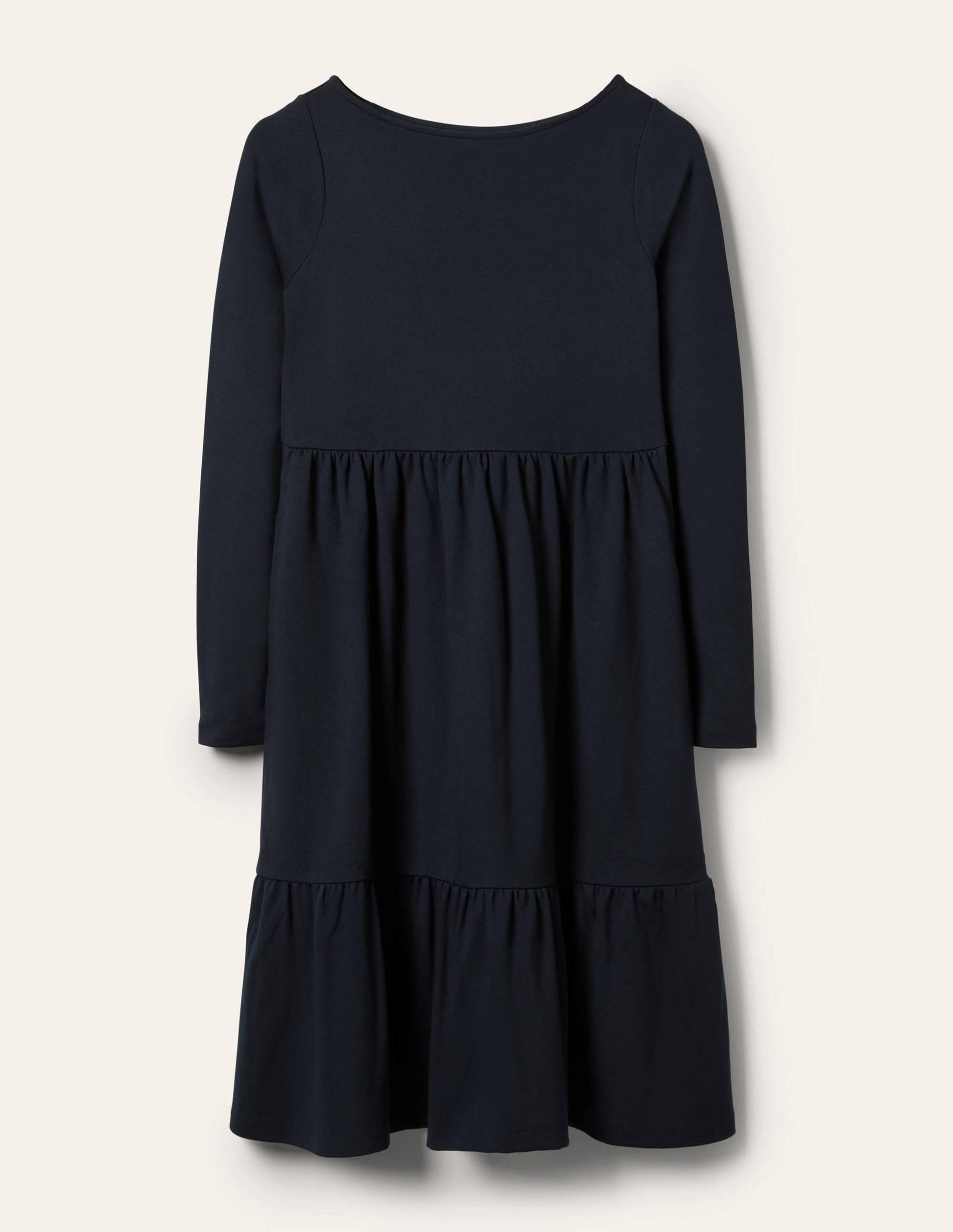 Robe volantée en point de Rome-Bleu marine-5