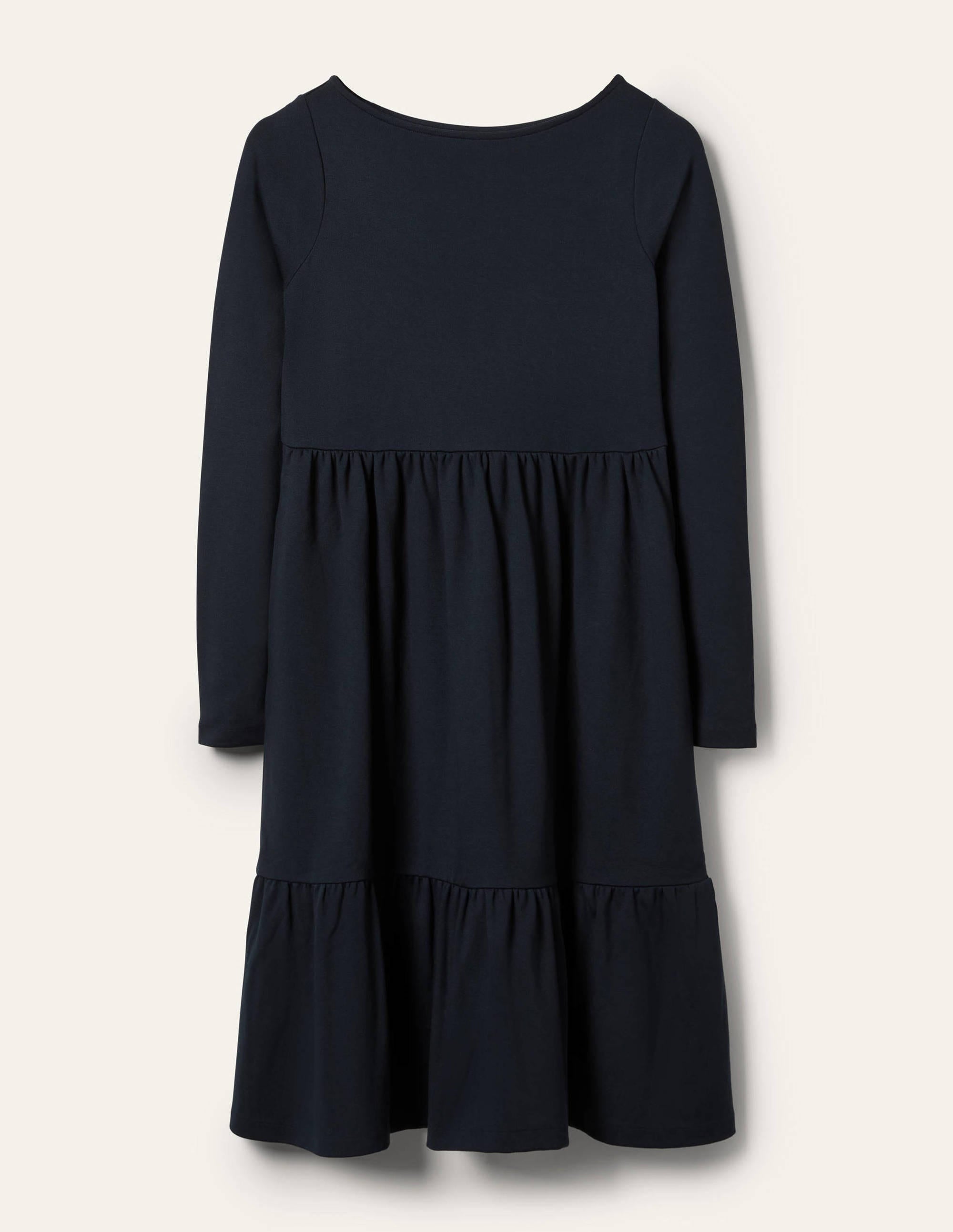Robe volantée en point de Rome-Bleu marine - Image 5