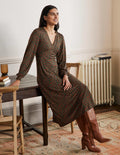 Empire Jersey Tea Dress-Marsh, Rambling Ditsy