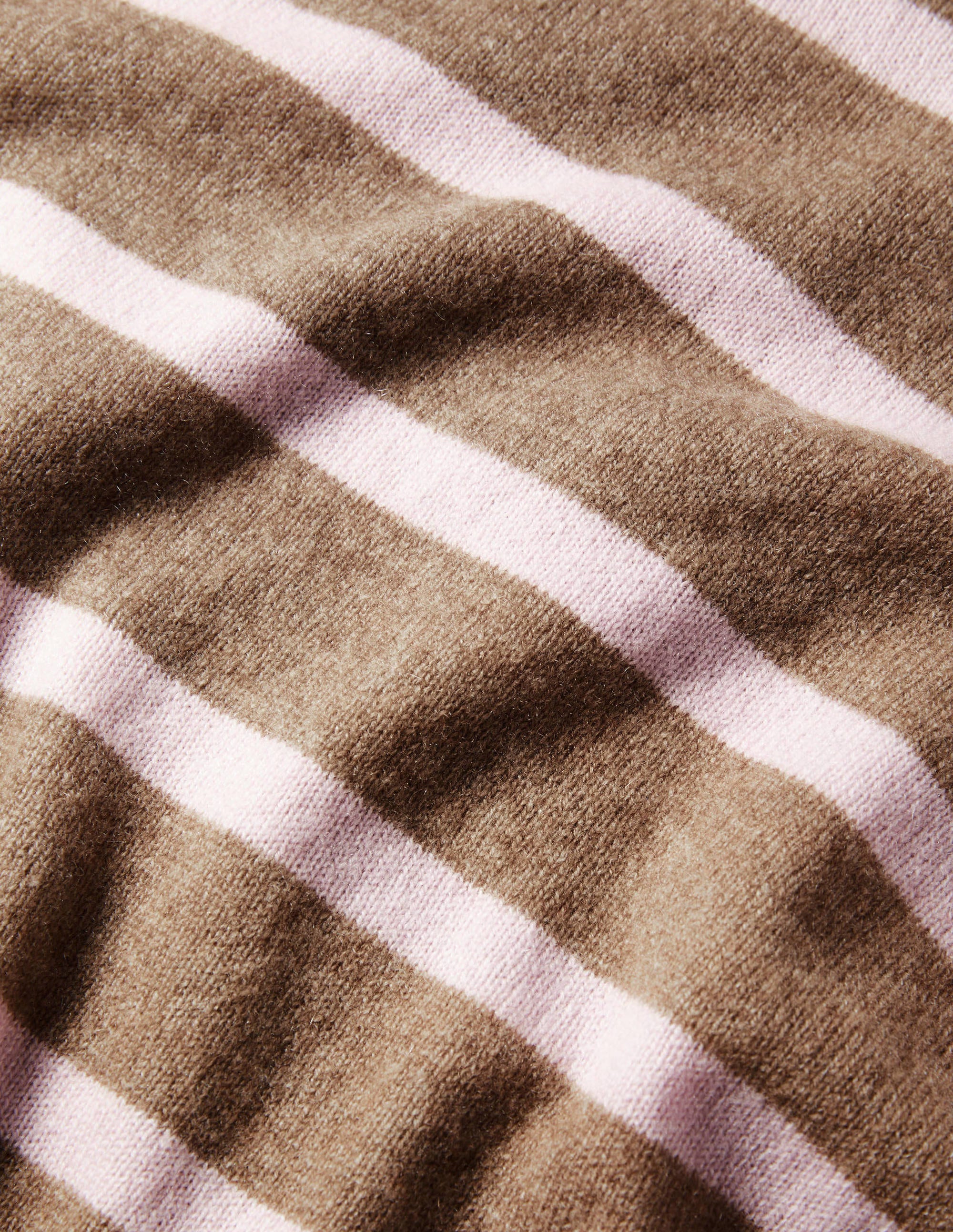 Gestreifter Kaschmirpullover-Beige-Braun, Gestreift - Image 6