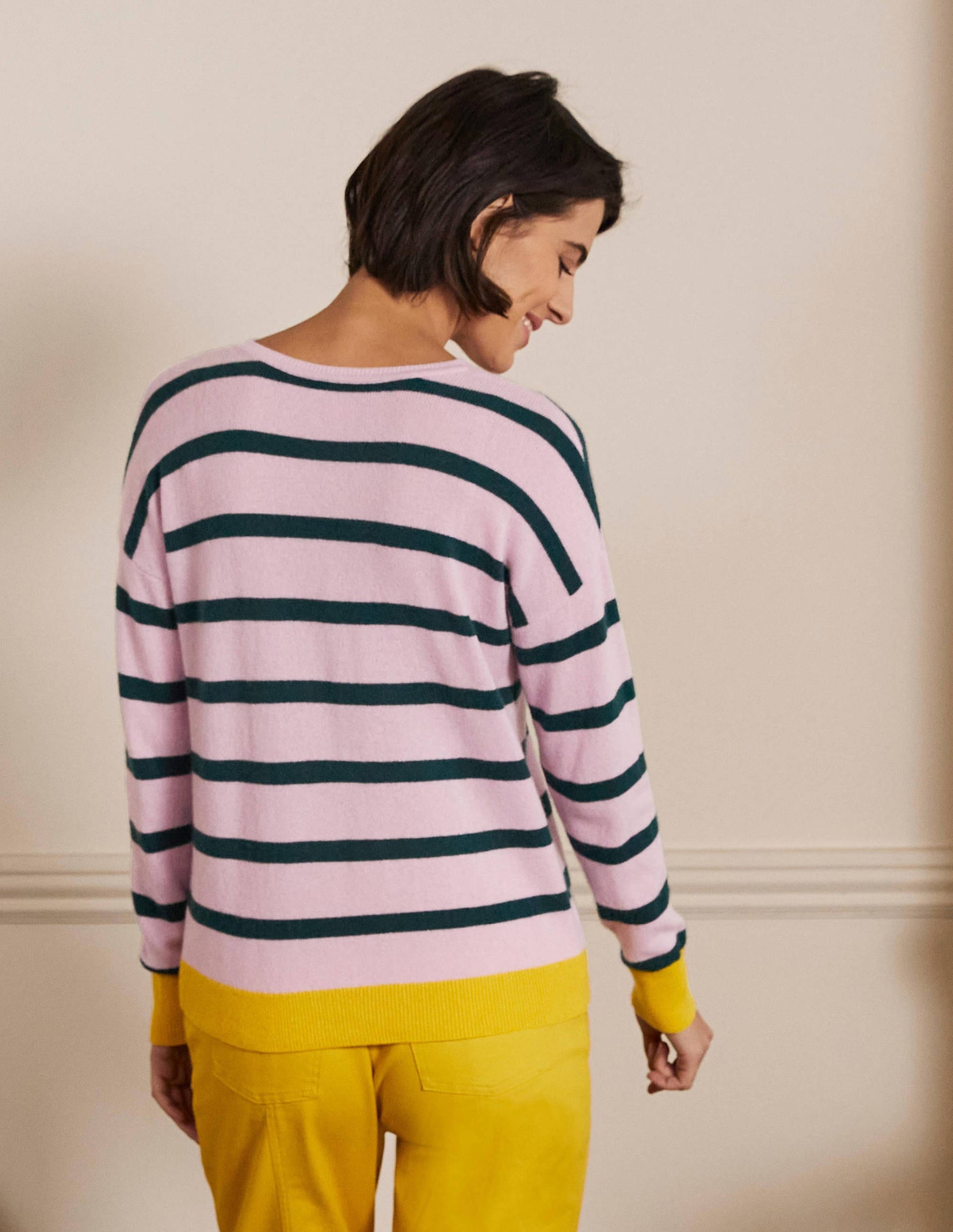 Pull Chatham rayé en cachemire-Rayé rose morganite-3