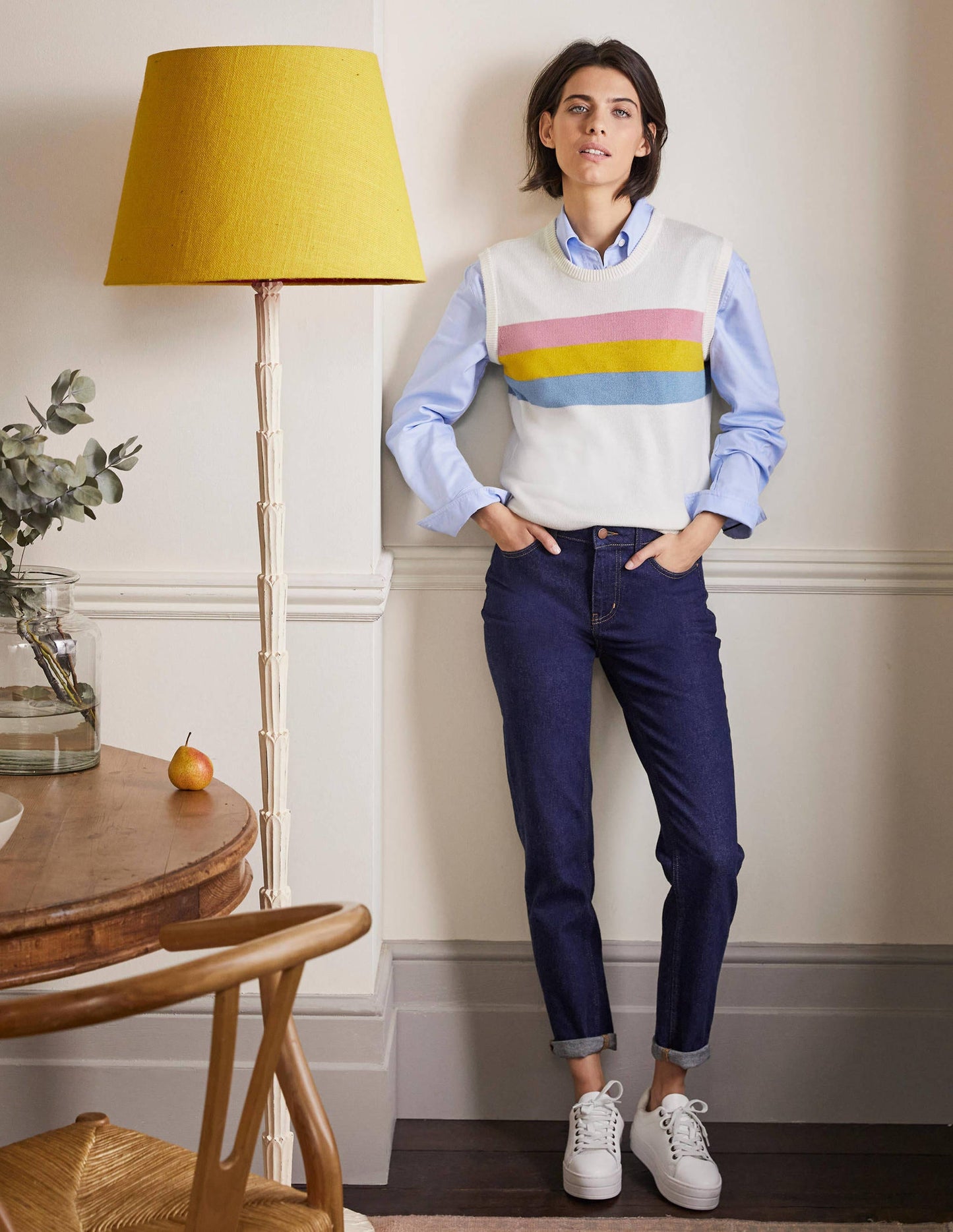 Harriet Top-Naturweiß, Placement-Streifen