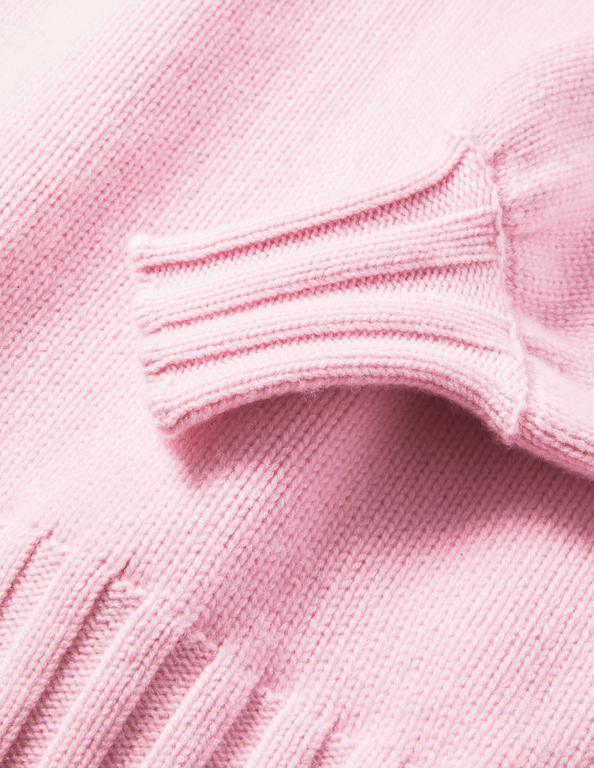 Grobstrickpullover aus Kaschmir-Rosa, Diamantenmuster - Image 5