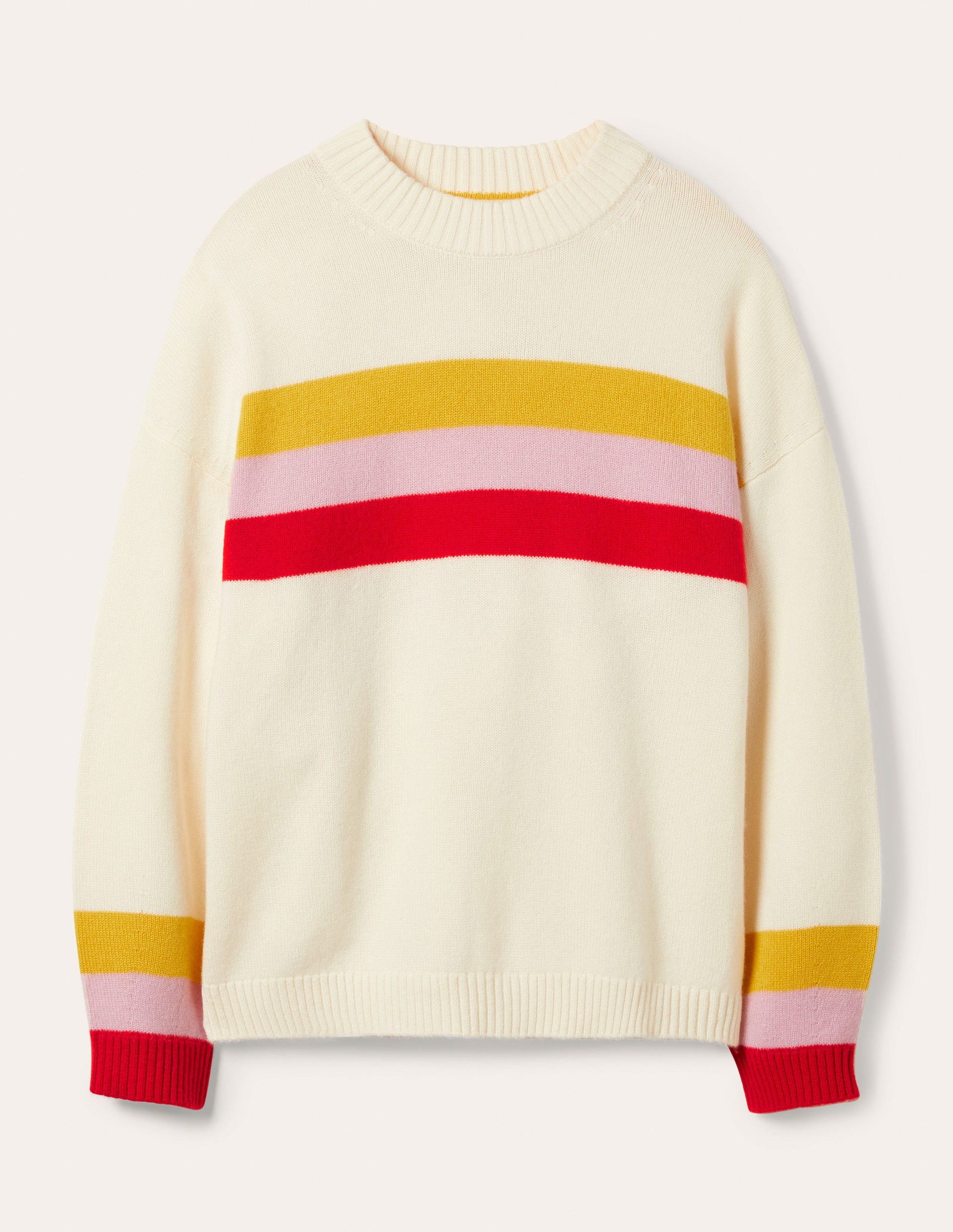 Pull Savannah en cachemire-Rubis, rayé citrine-7