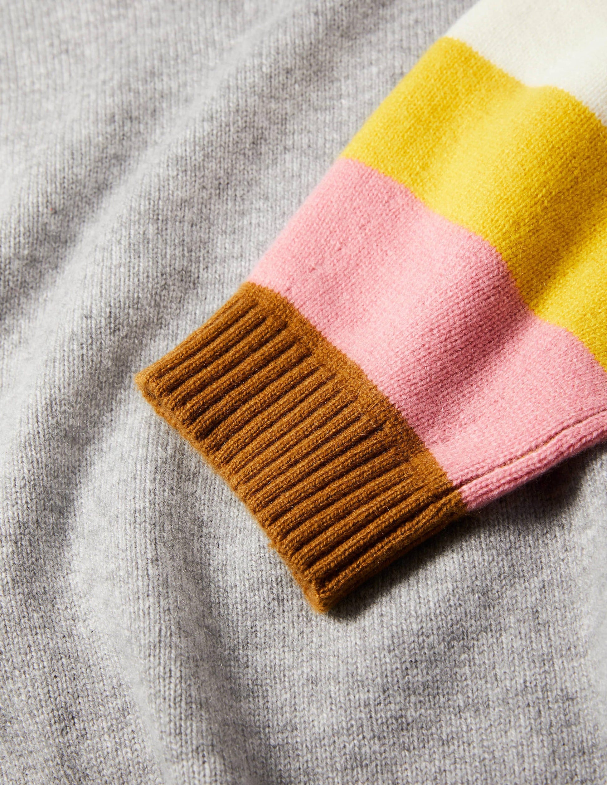 Savannah Kaschmirpullover-Grau Melange, Bunt Gestreift-6