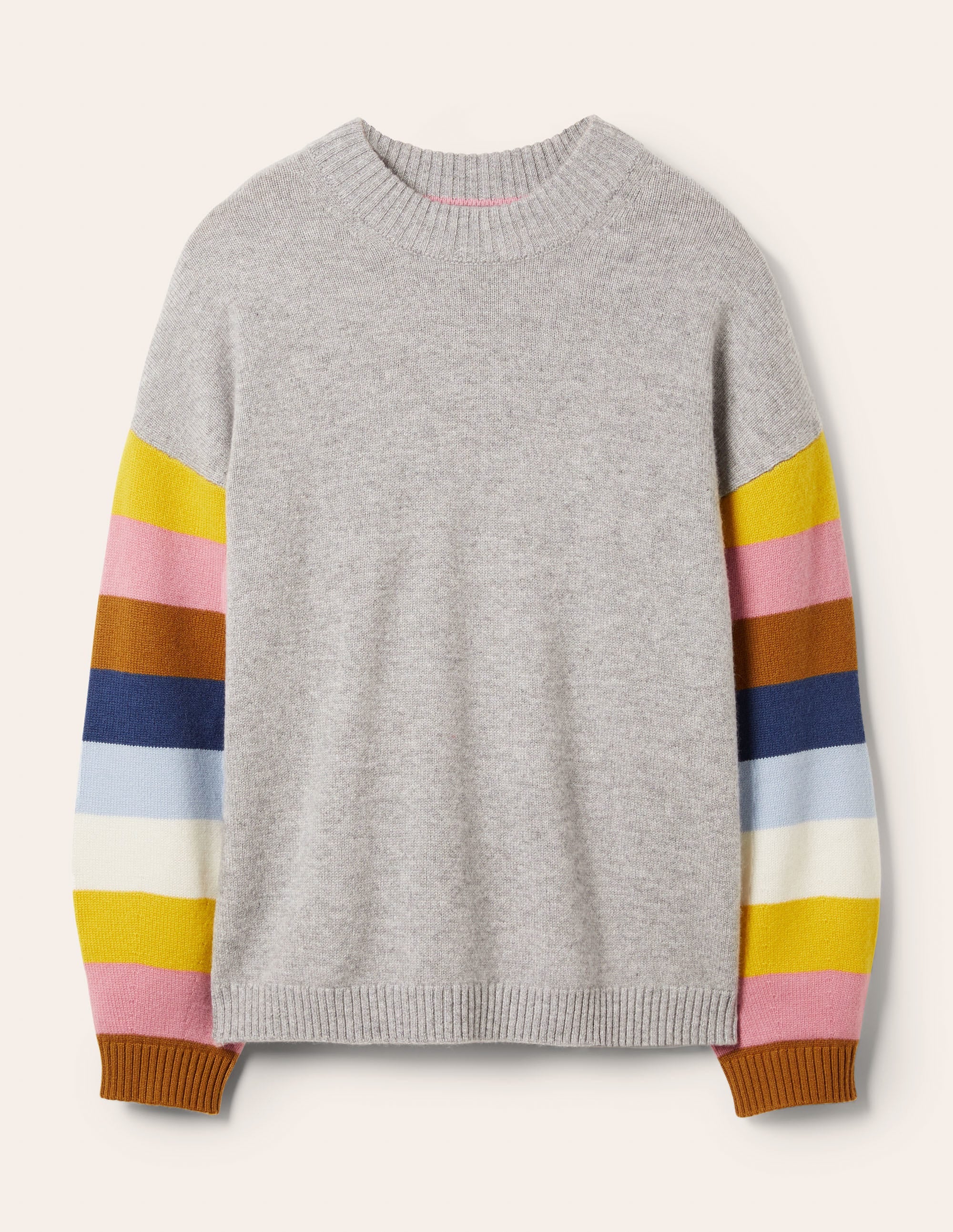 Savannah Kaschmirpullover-Grau Melange, Bunt Gestreift - Image 7