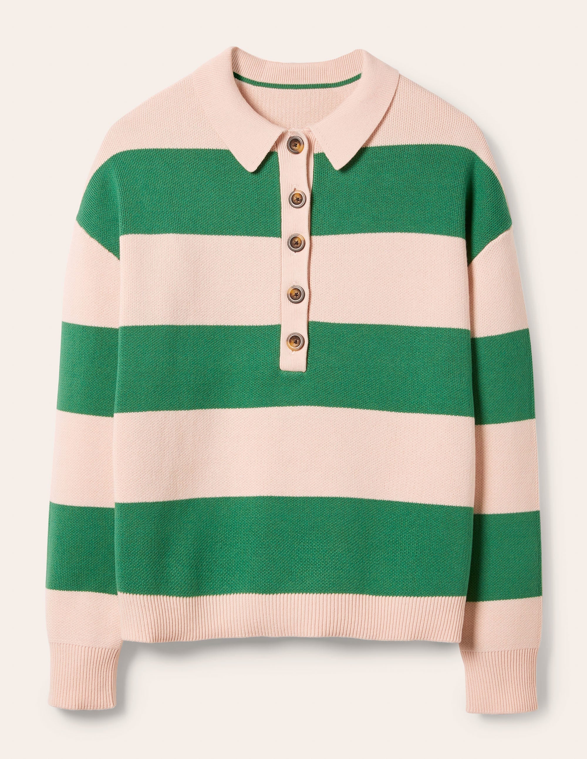 Pull rayé style rugby-Milkshake et vert irlandais - Image 5