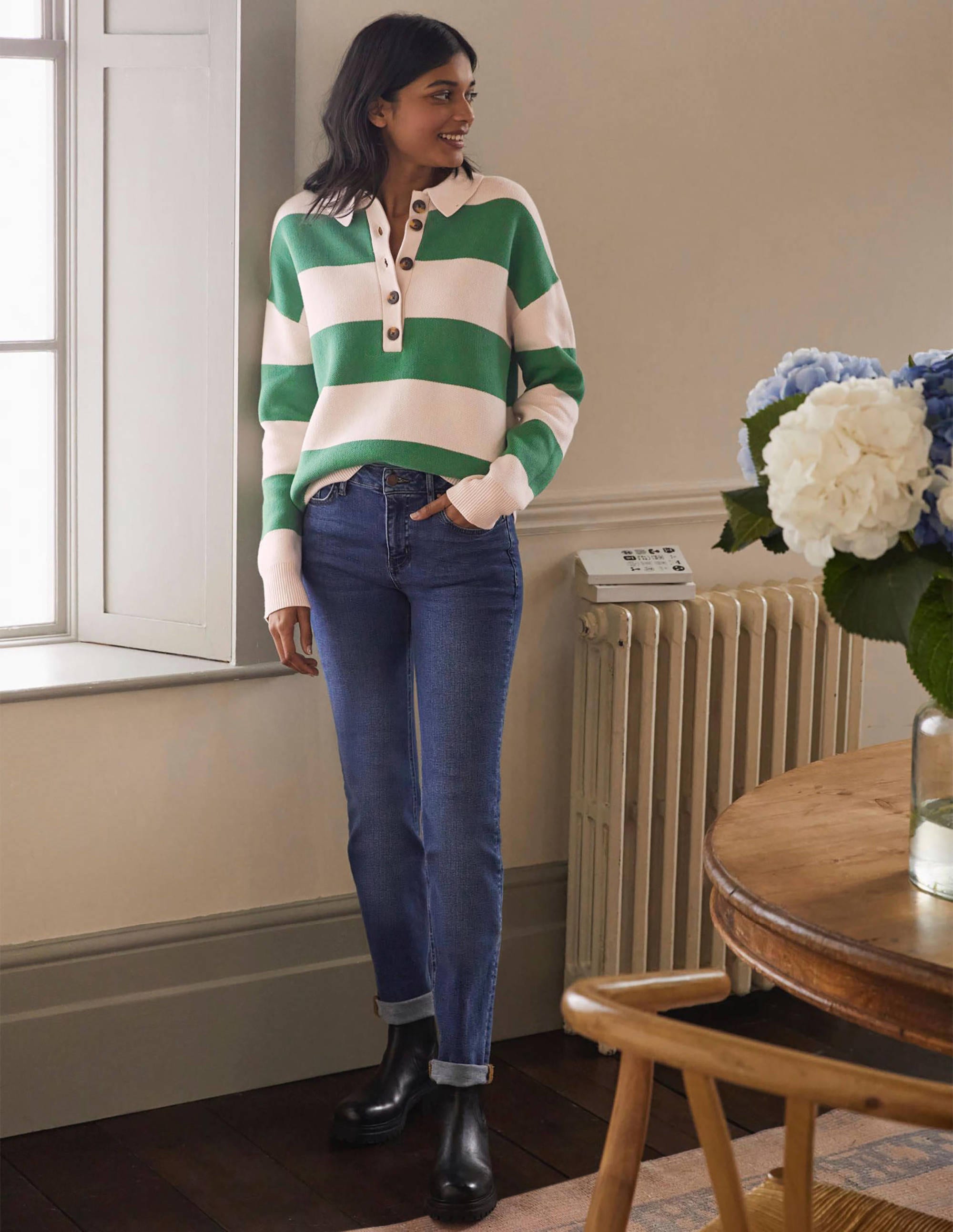 Pull rayé style rugby-Milkshake et vert irlandais - Image 4