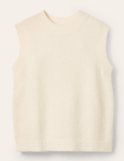 Fluffy Tank Top-Ivory