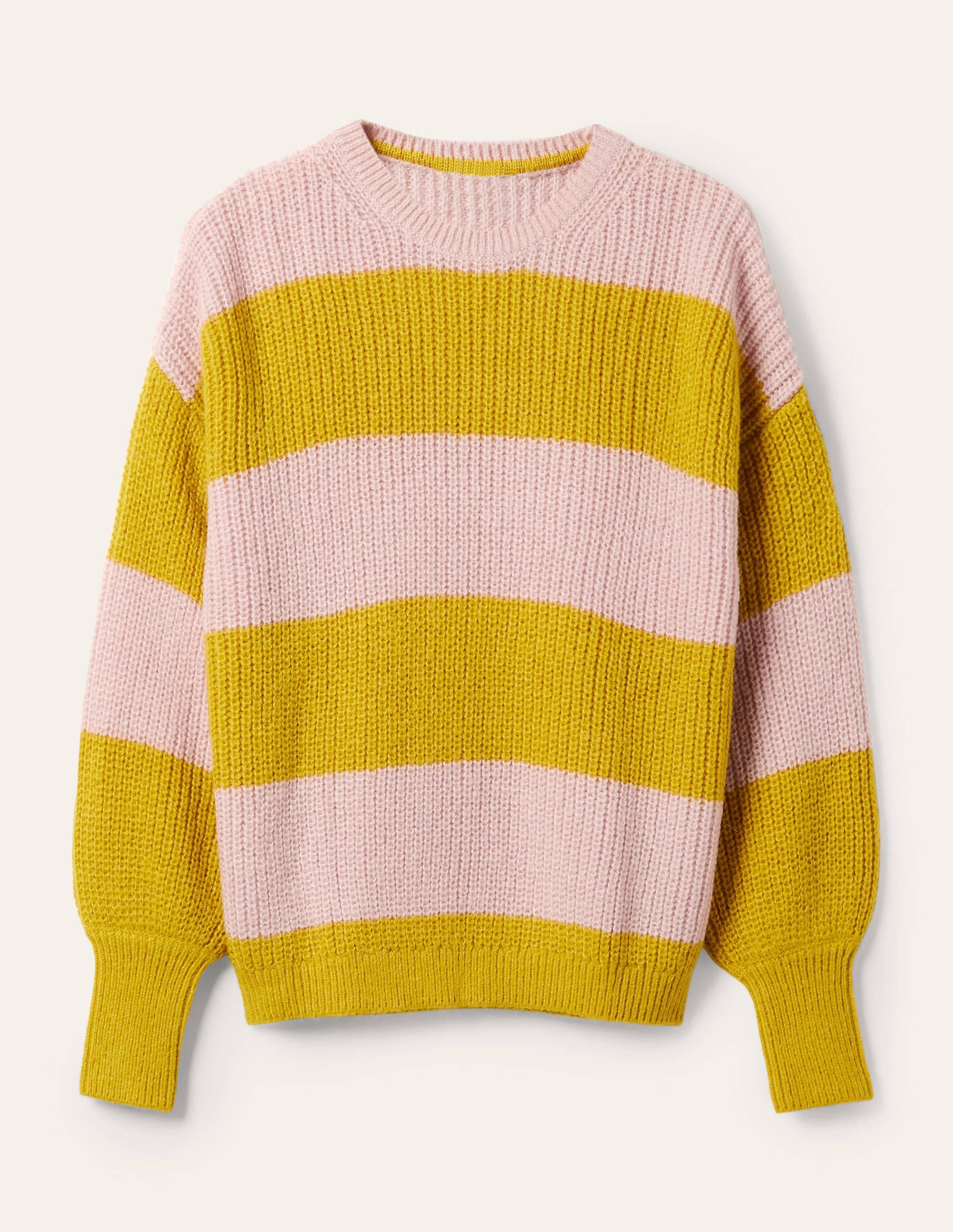 Pull duveteux à manches blousantes-Rose, rayé multi jaune - Image 5