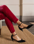 Samthose mit Bündchen-Bommel
