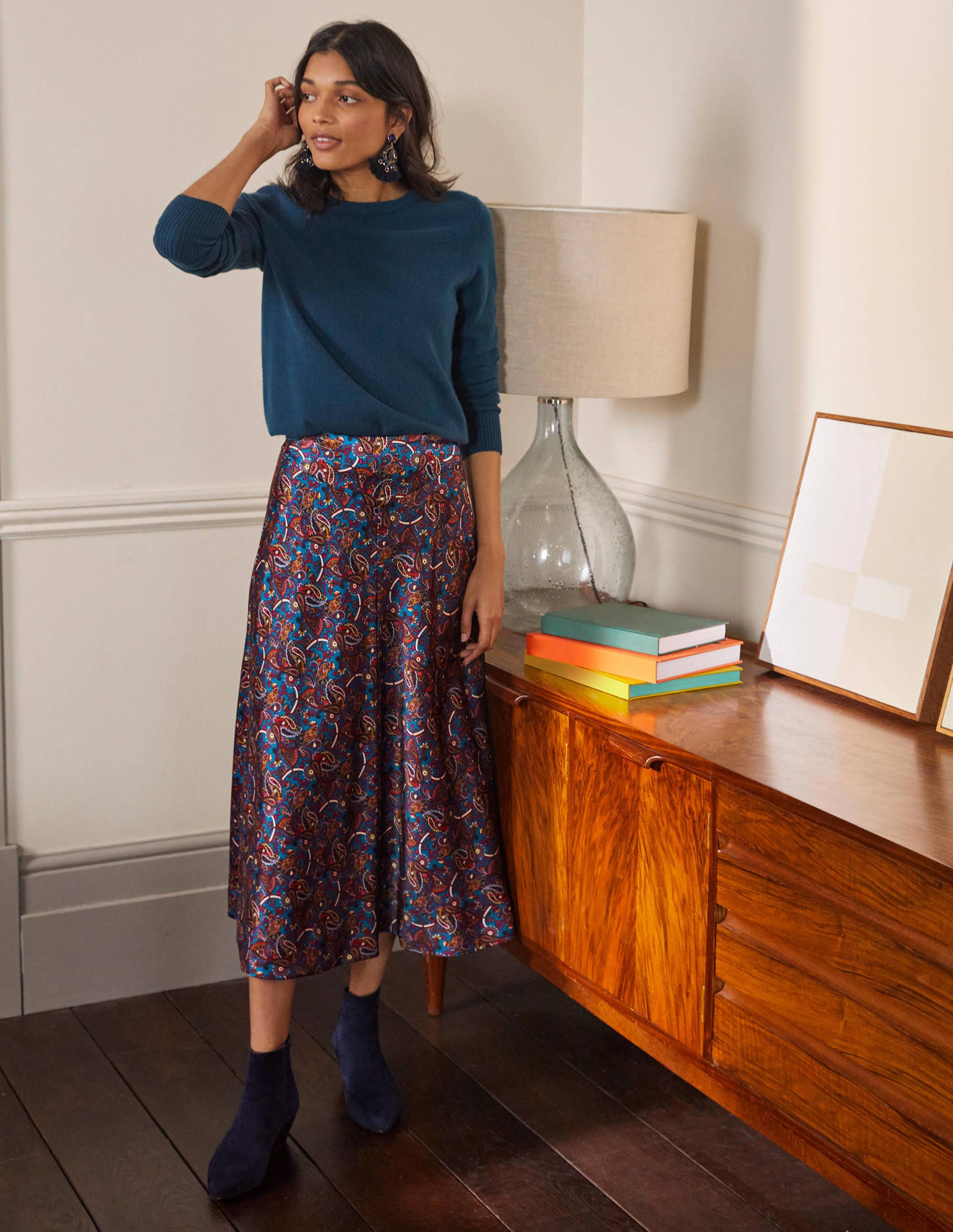 Seam Detail Midi Skirt-Winter Azure, Fantastical - Image 5