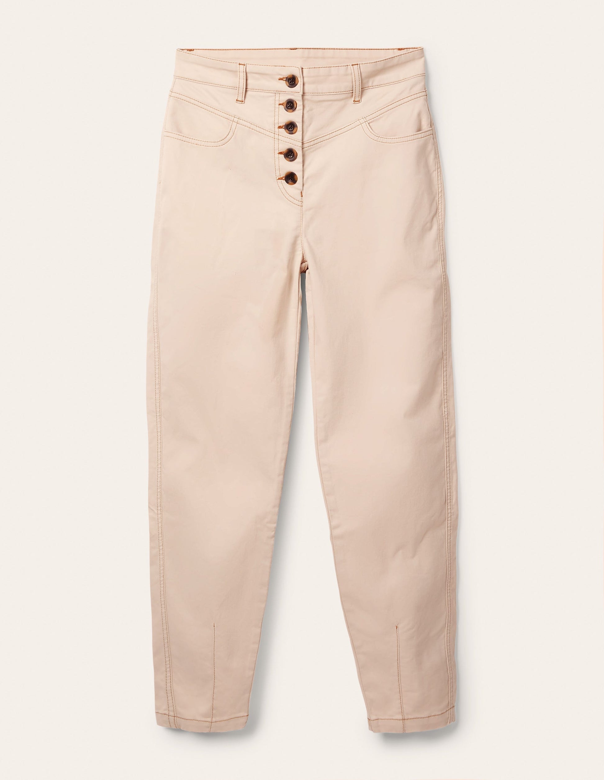 Schmal zulaufende Chinohose-Hafermilch-5