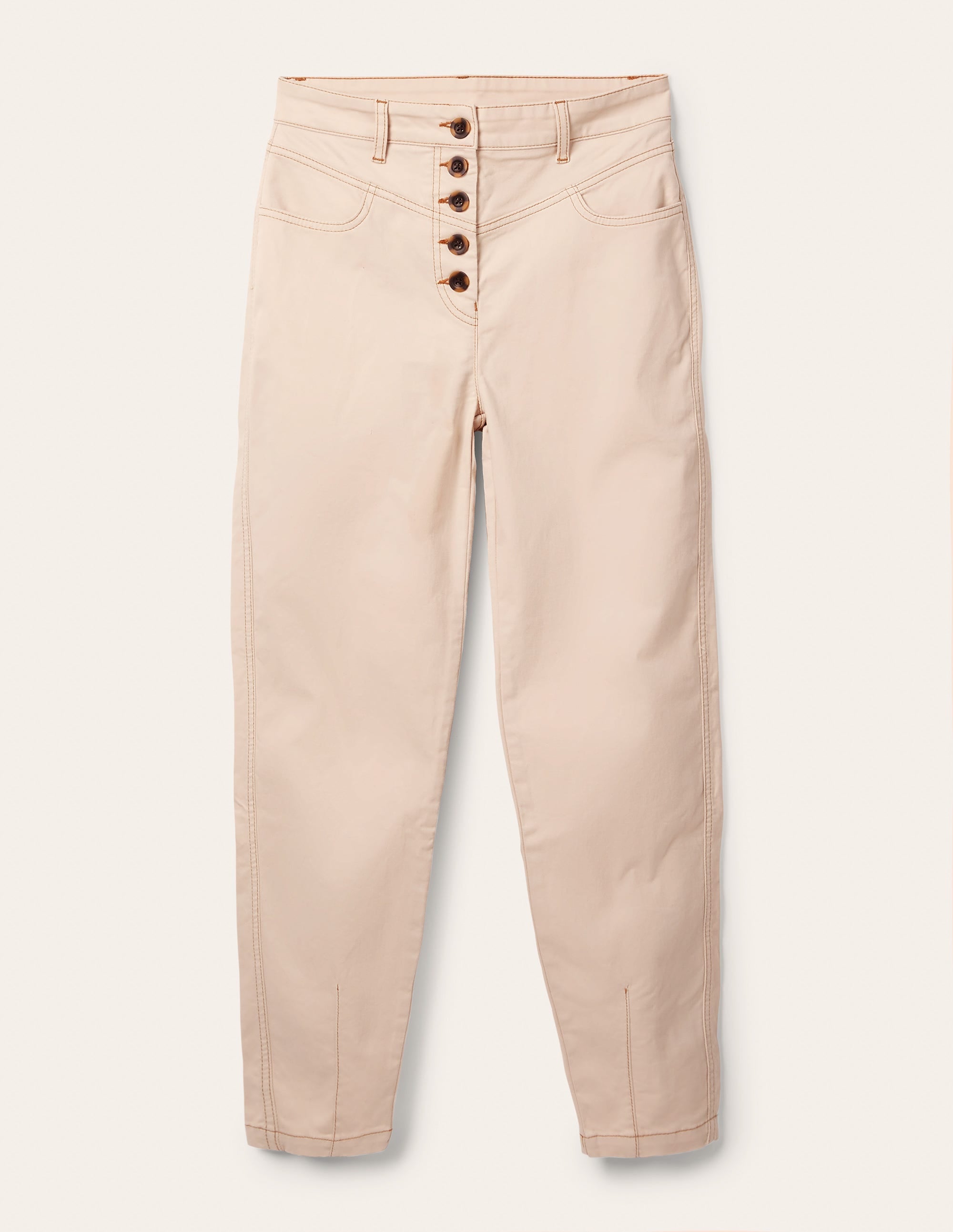 Schmal zulaufende Chinohose-Hafermilch - Image 5