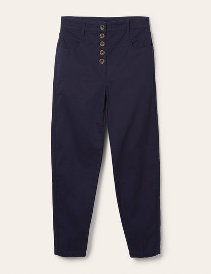 Schmal zulaufende Chinohose-Marineblau