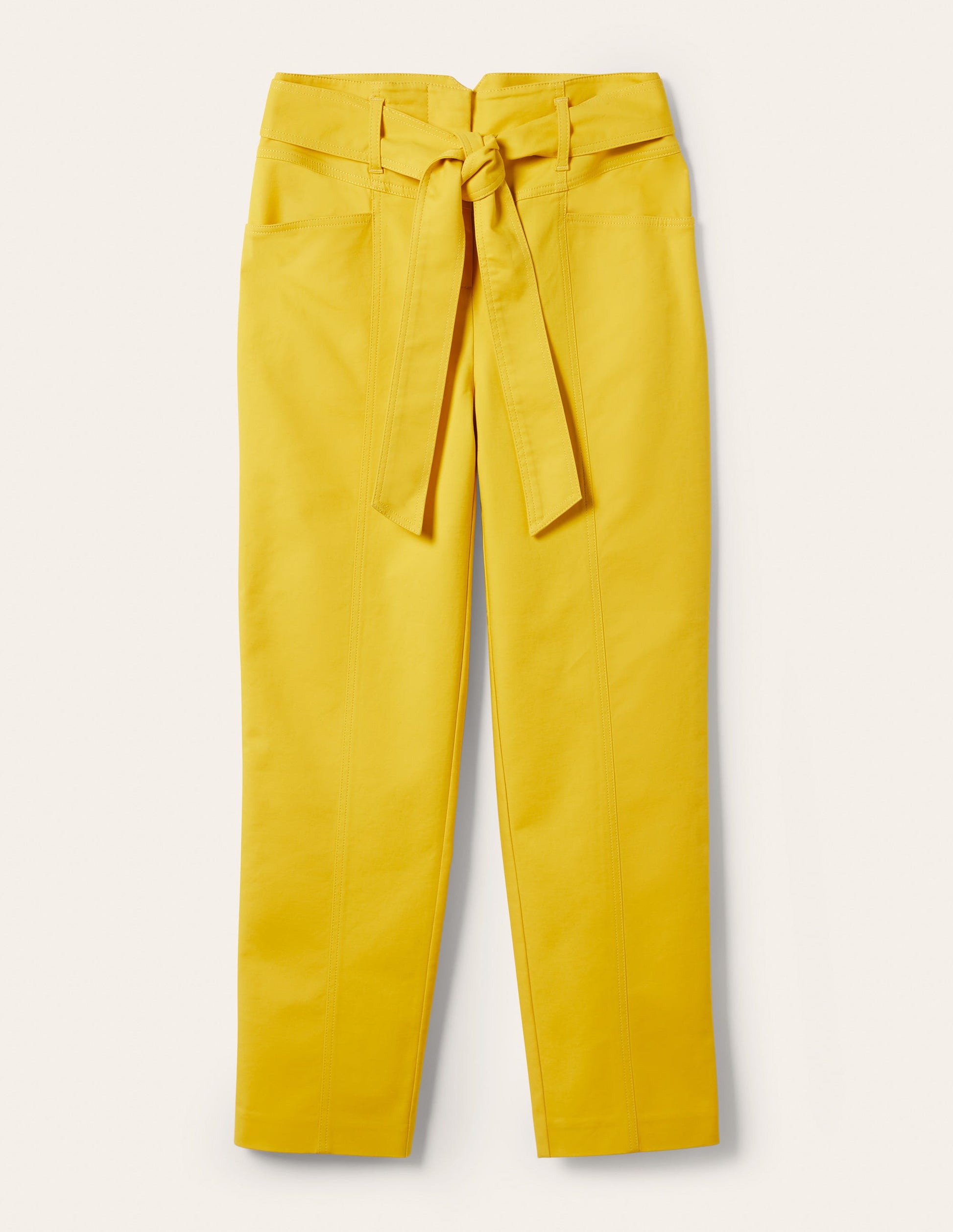 Eng anliegende Hose mit Taillengürtel-Wespengelb-5