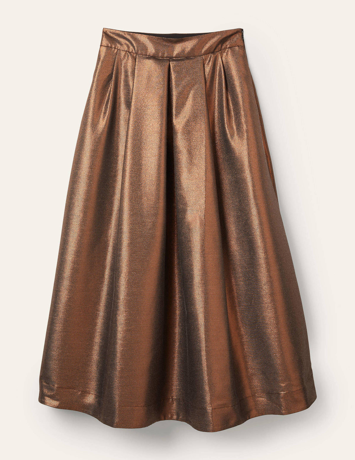 Bronzefarbener Midi-Tellerrock-Metallisch - Image 5