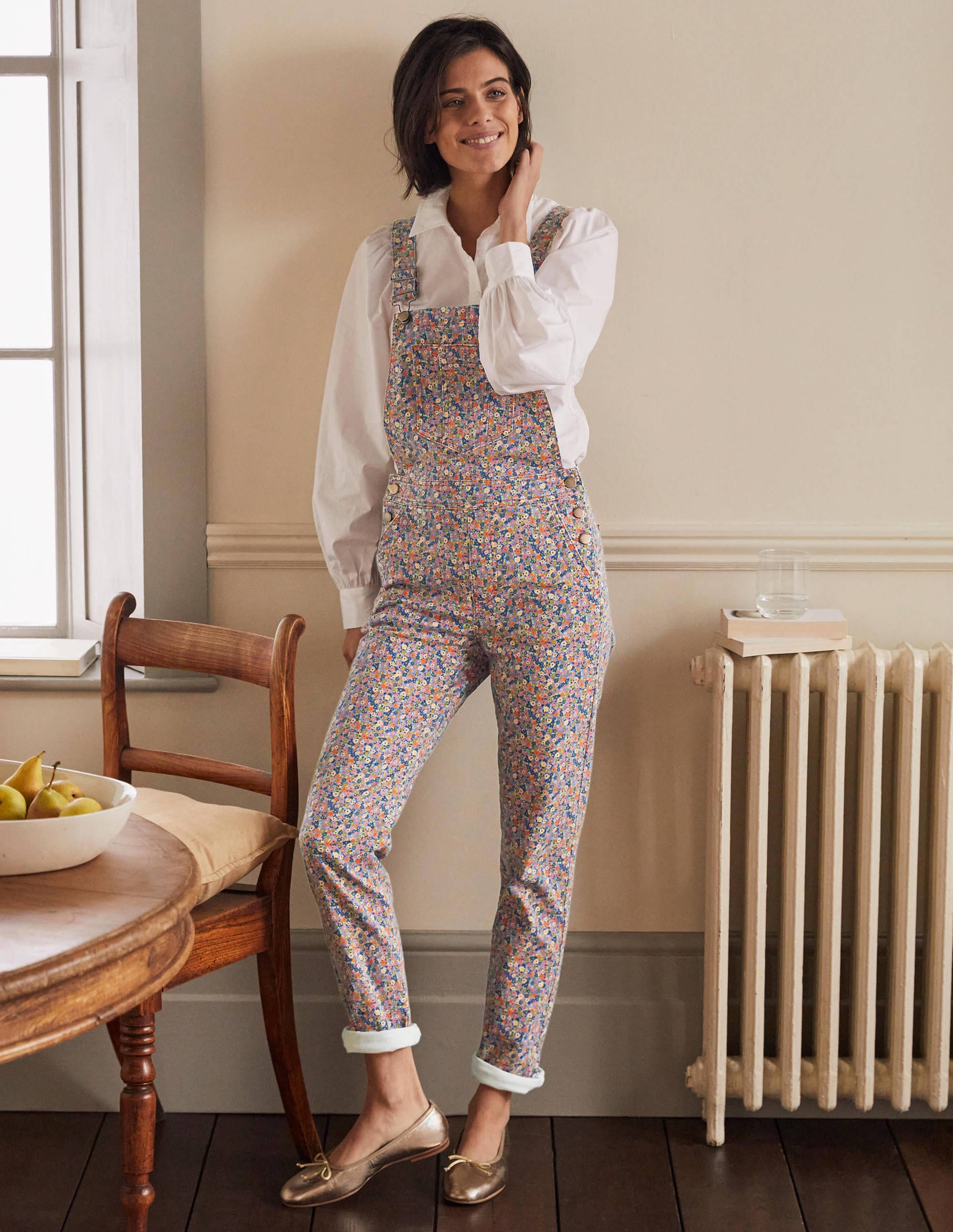 Salopette girlfriend-Motif petites fleurs - Image 1