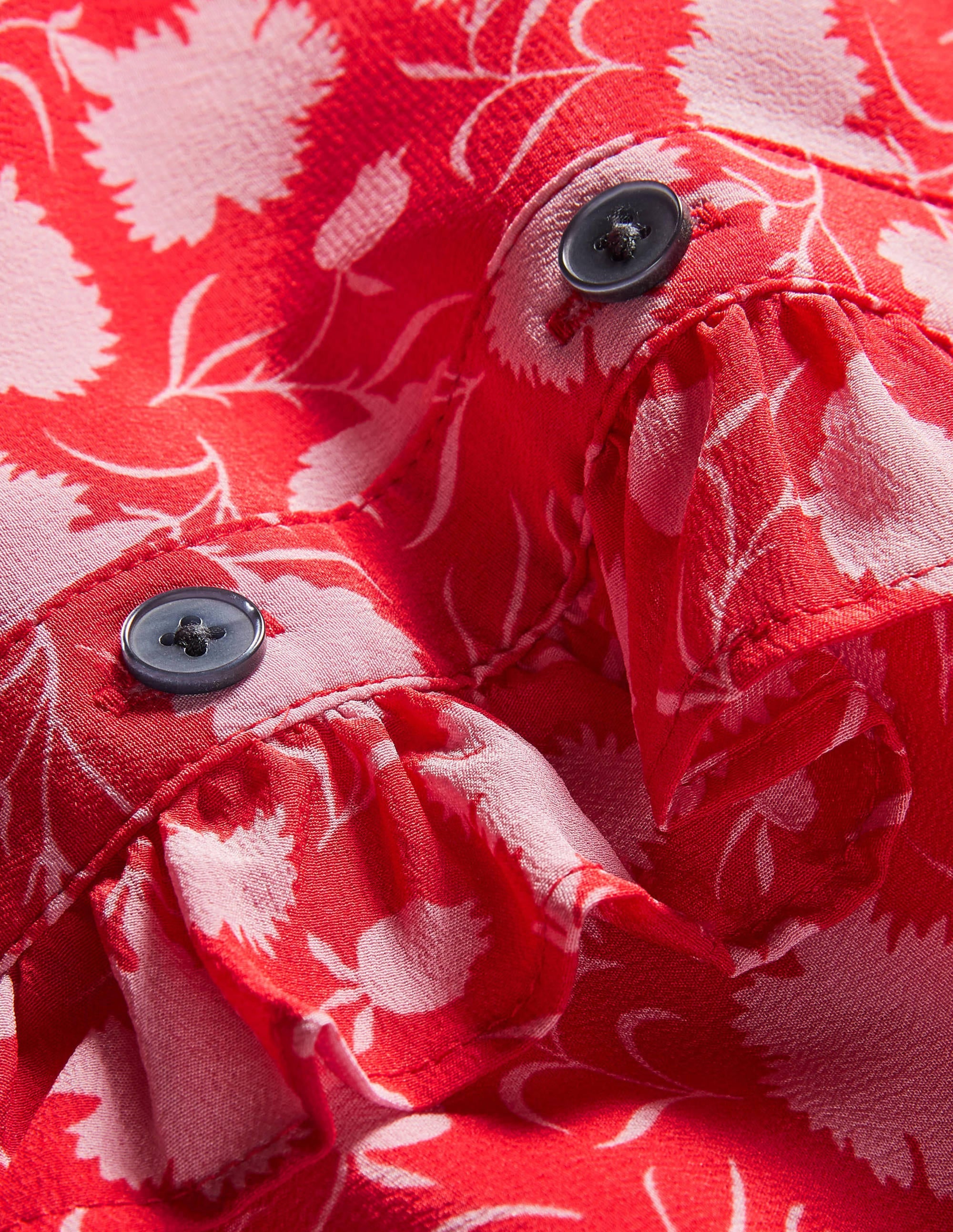 Blouse volantée en soie à col montant-Poppadew, motif Leafy Bud - Image 8