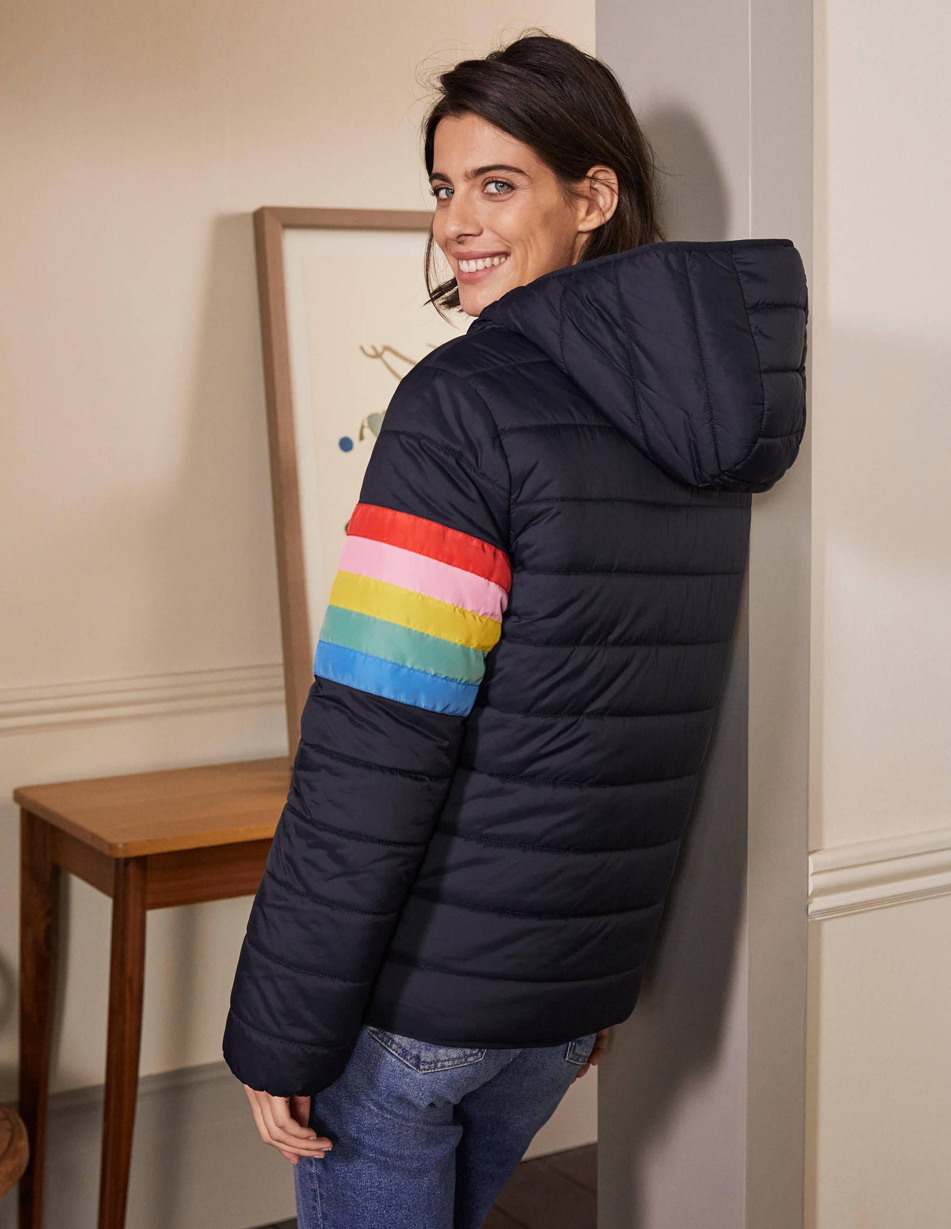 Wendbare Steppjacke-Navy/Marokkoblau, Gestreift-3