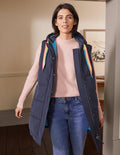 Lange Steppweste-Navy/Marokkoblau