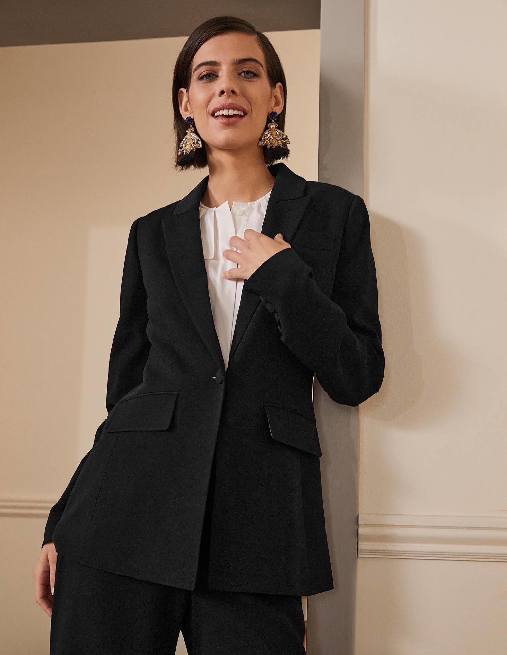 Taillierte Smoking-Jacke-Schwarz - Image 1