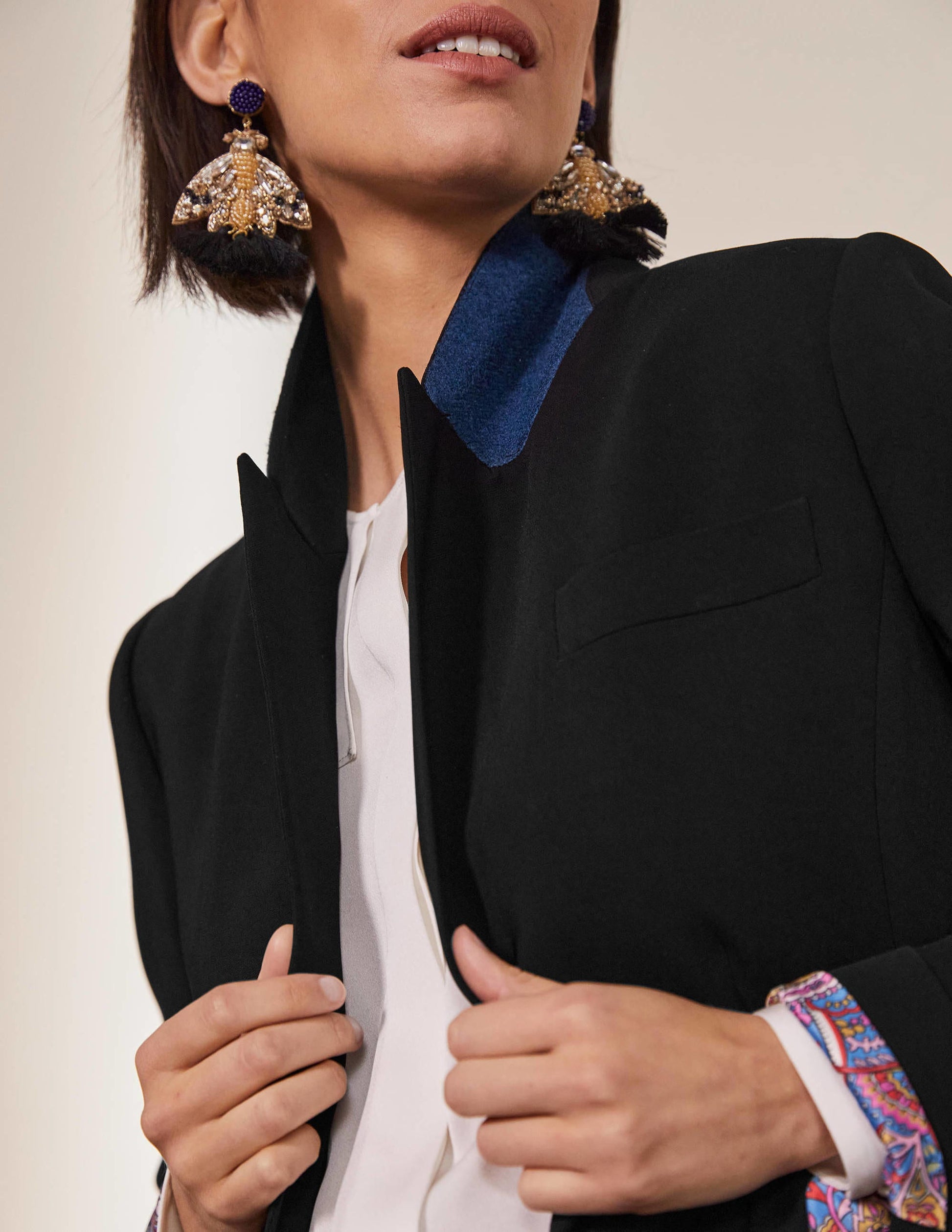 Taillierte Smoking-Jacke-Schwarz-2