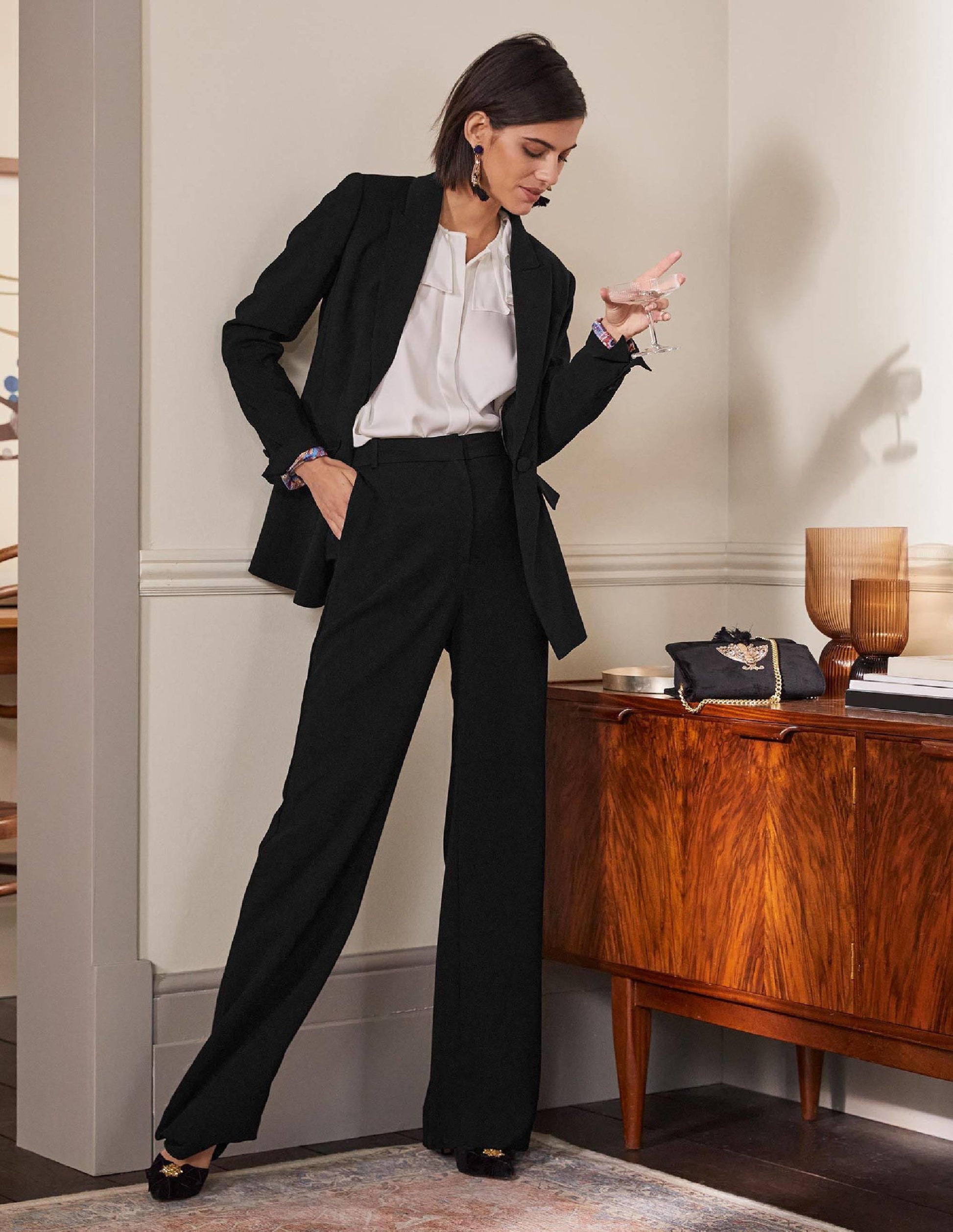 Taillierte Smoking-Jacke-Schwarz-4