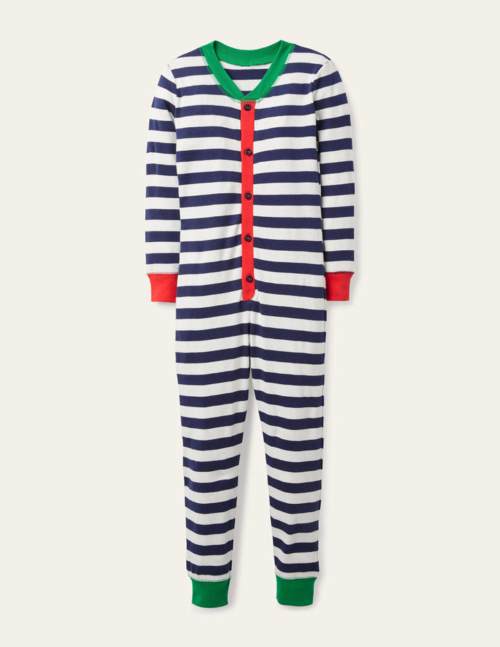 Snug All-In-One Pyjamas-College Navy/Ivory