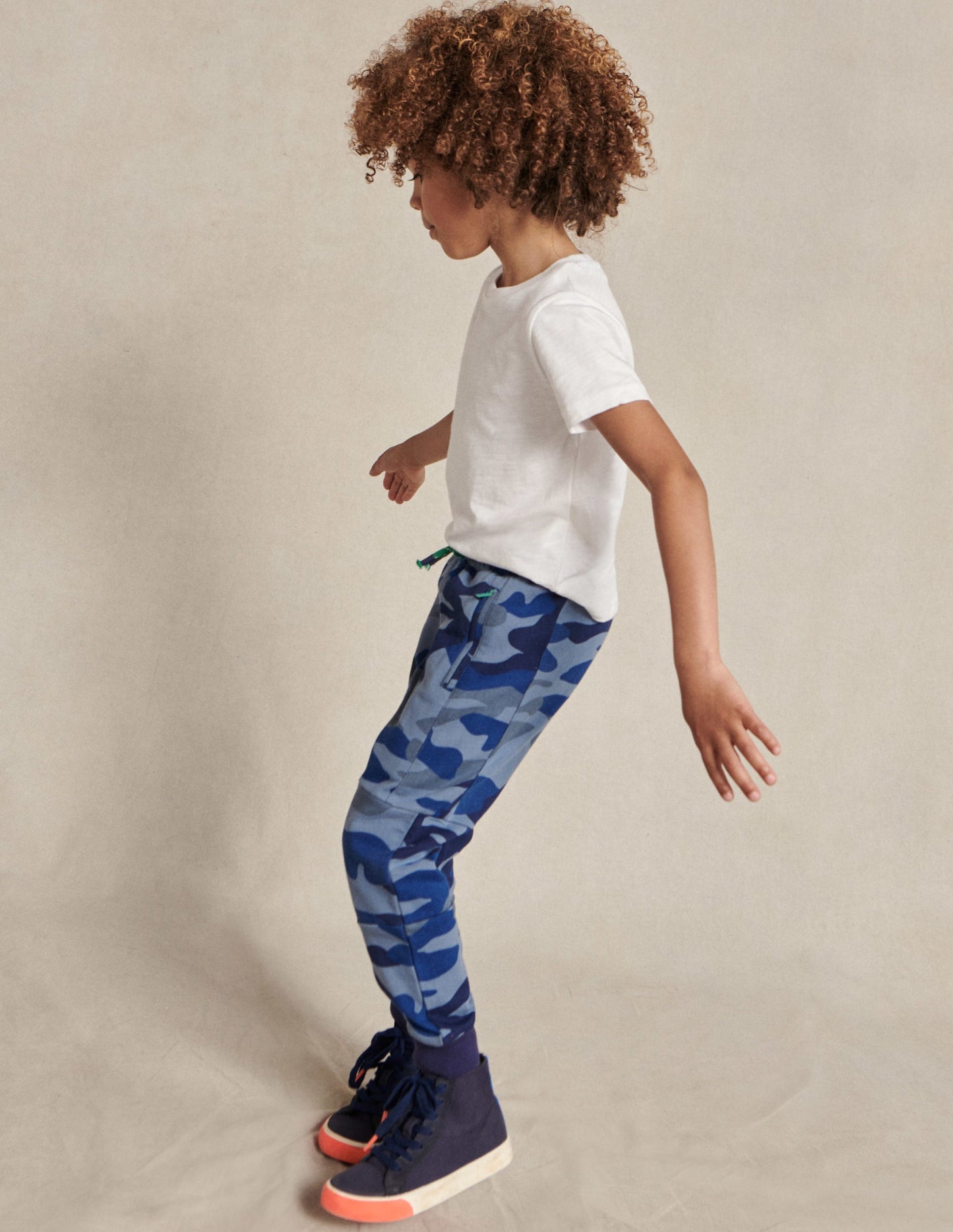 Sweathose mit verstärkter Kniepartie-Blau, Camouflage